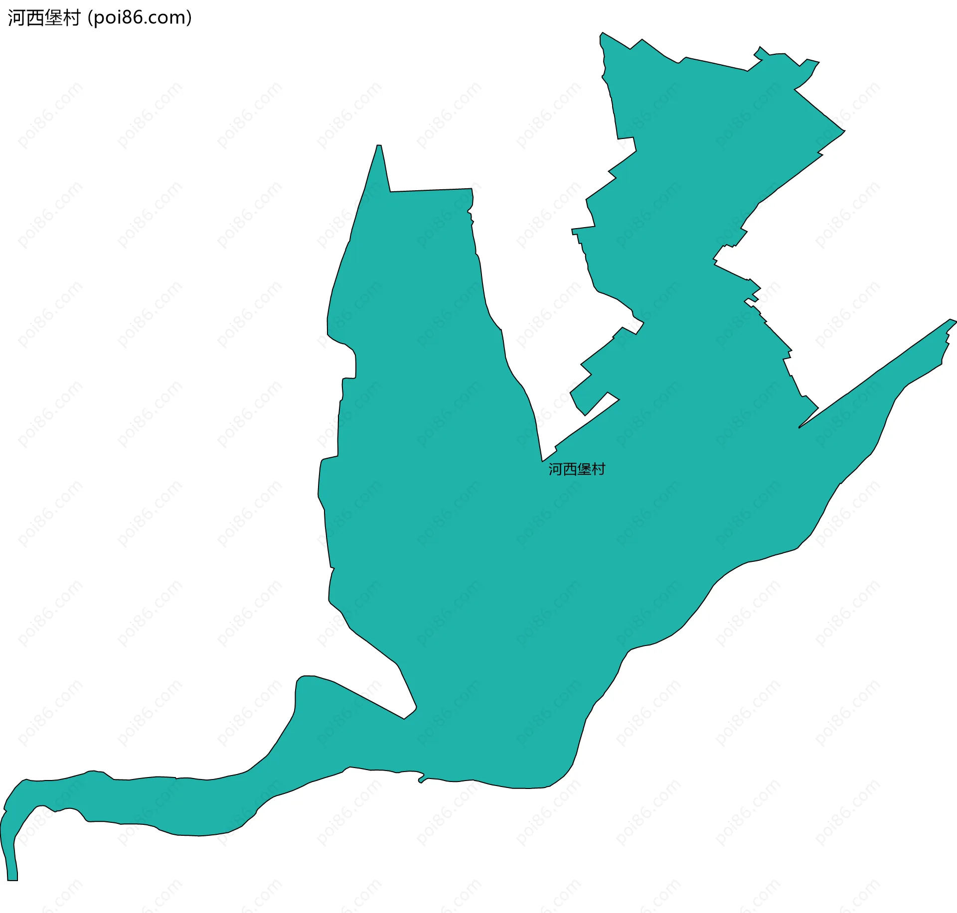 河西堡村边界地图