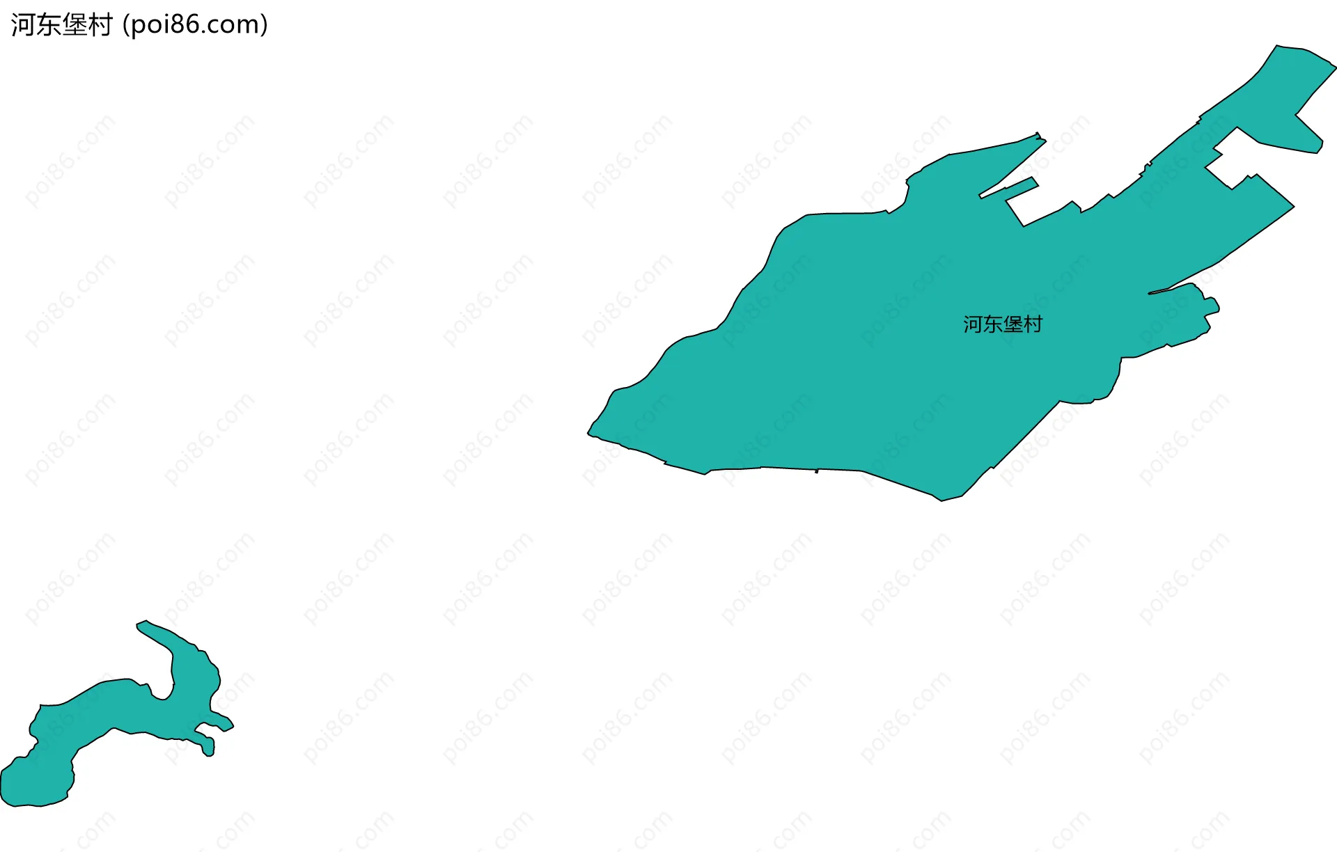河东堡村边界地图