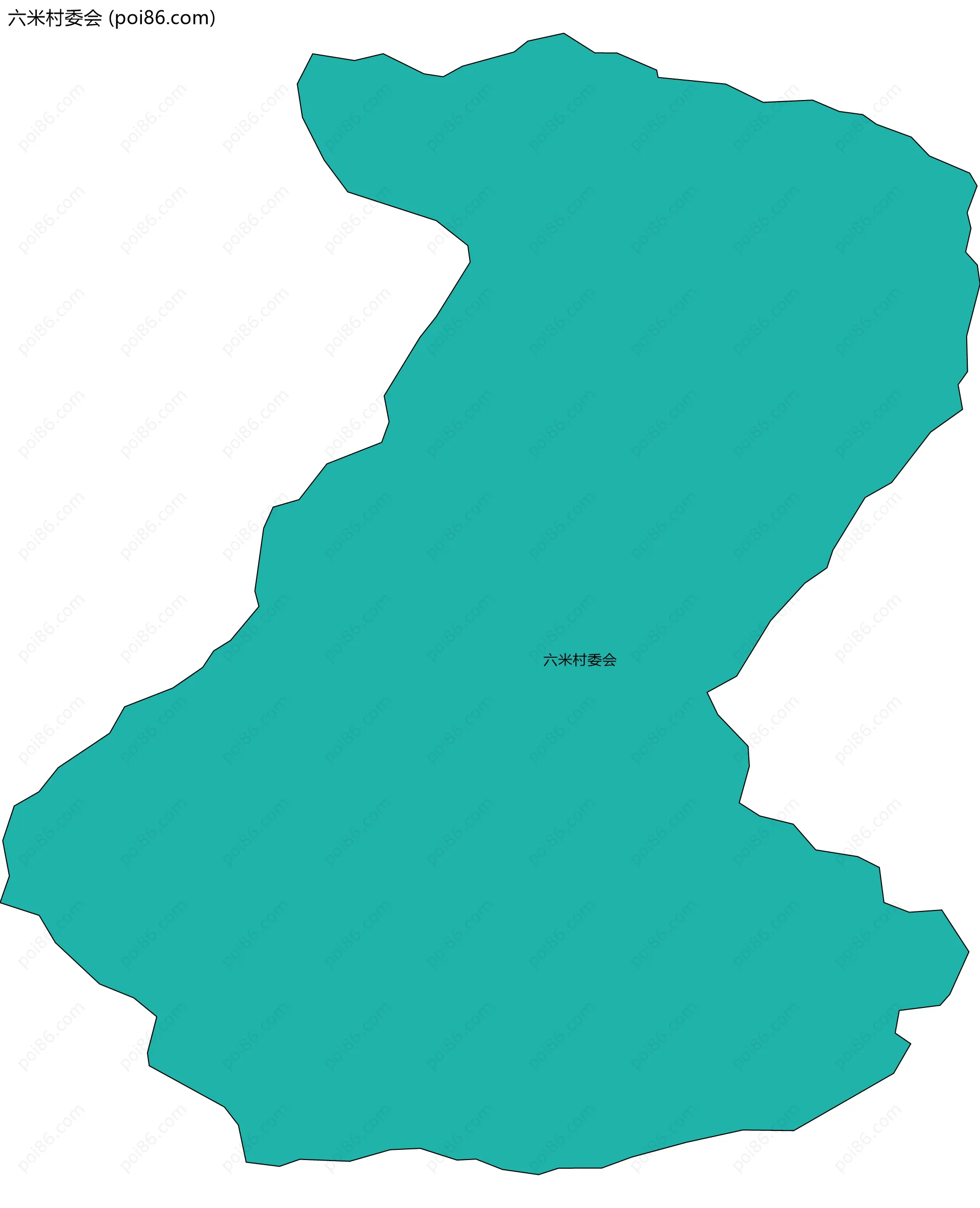 六米村委会边界地图