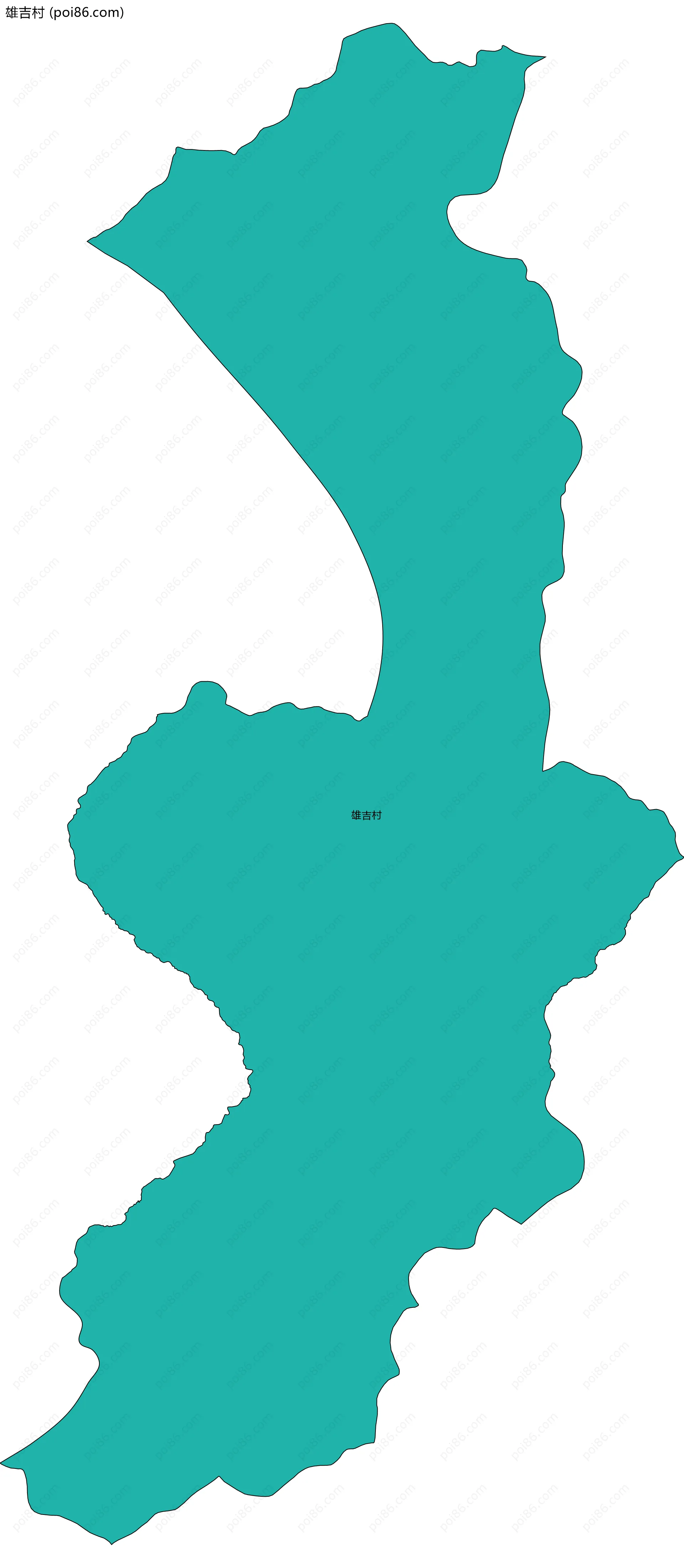 雄吉村边界地图