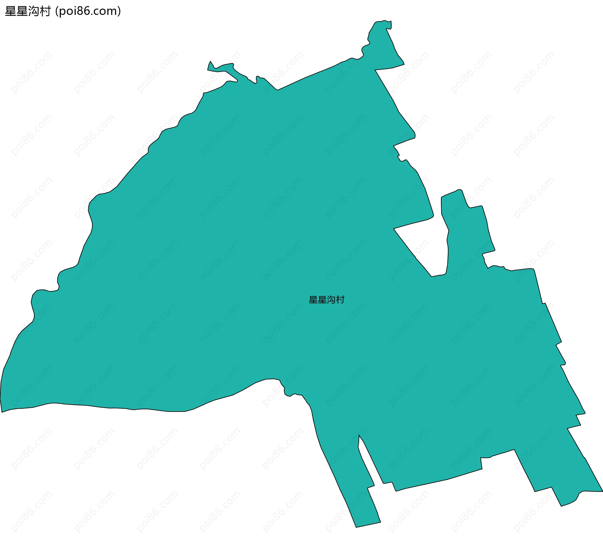 星星沟村边界地图