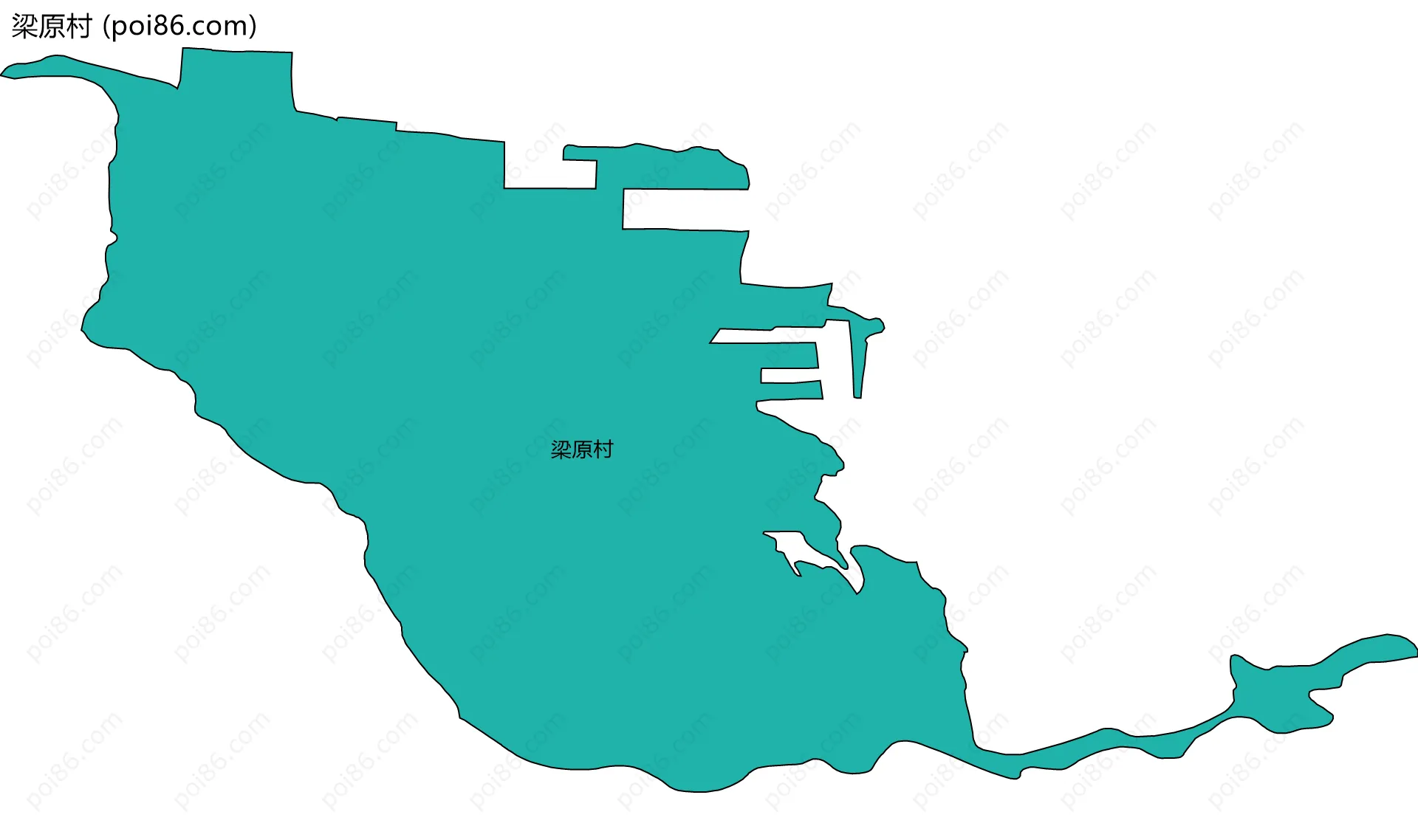 梁原村边界地图