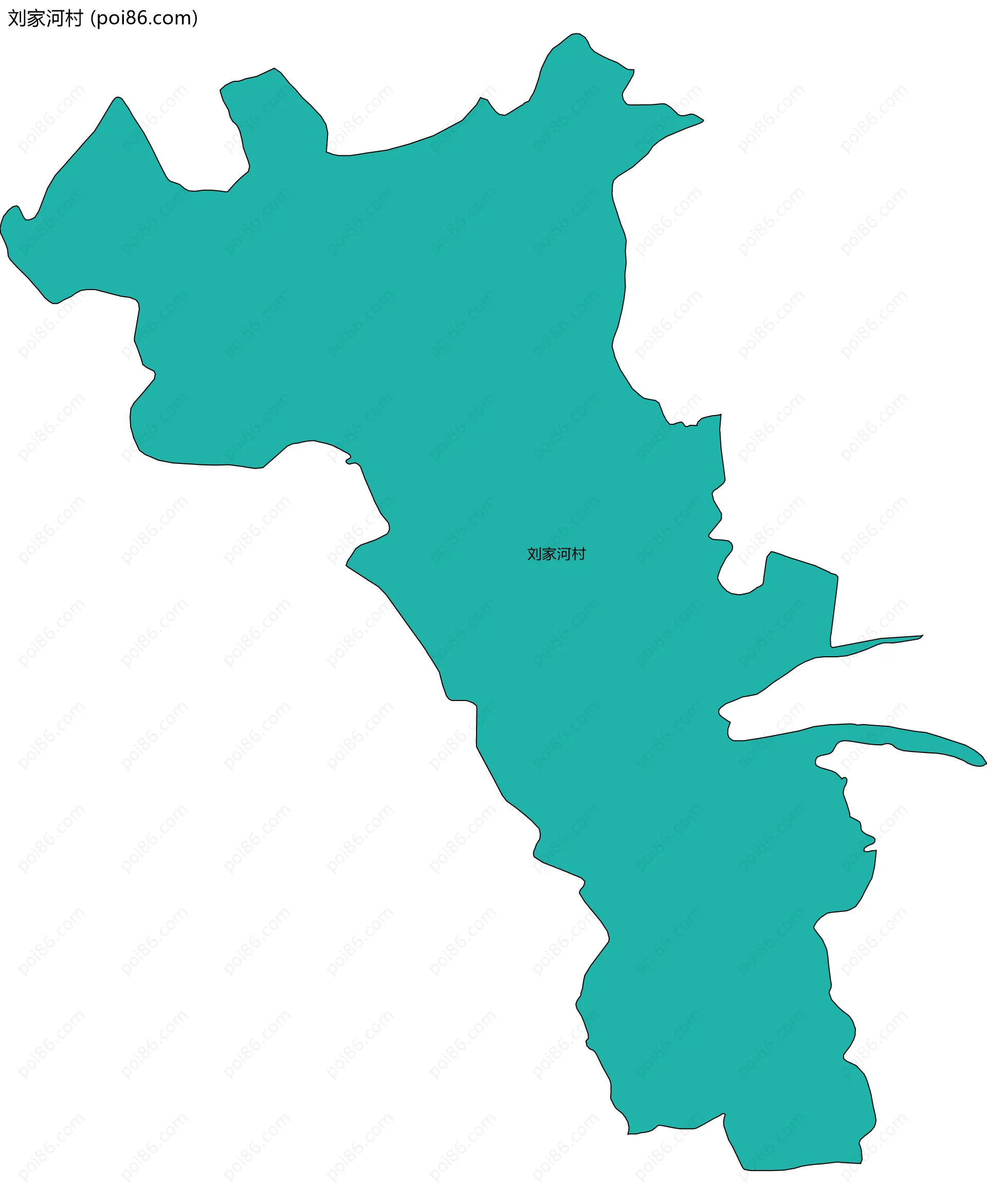 刘家河村边界地图