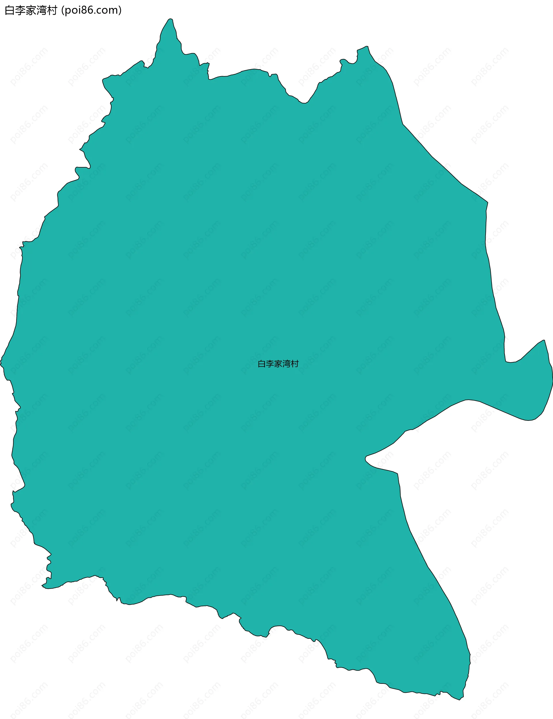 白李家湾村边界地图