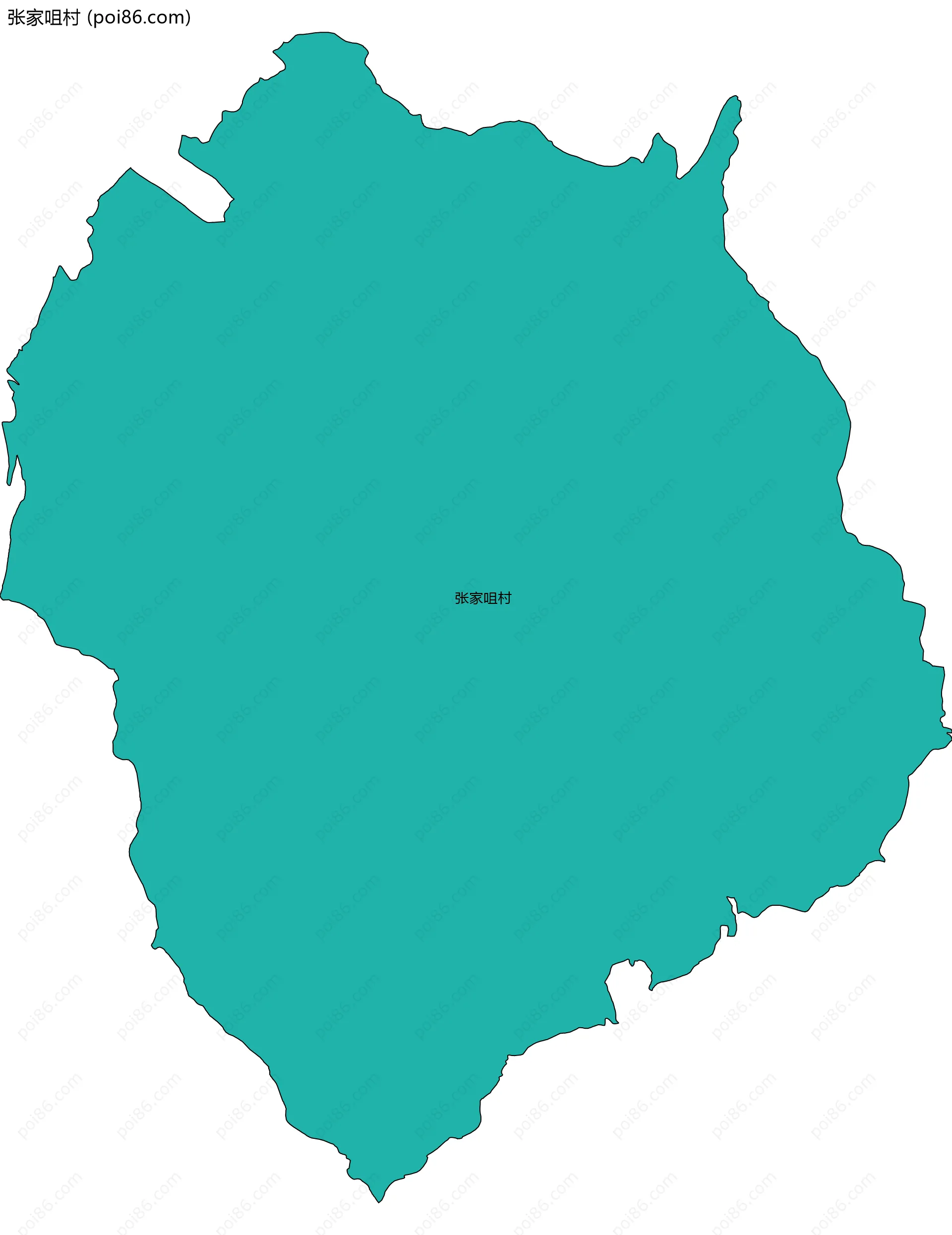 张家咀村边界地图