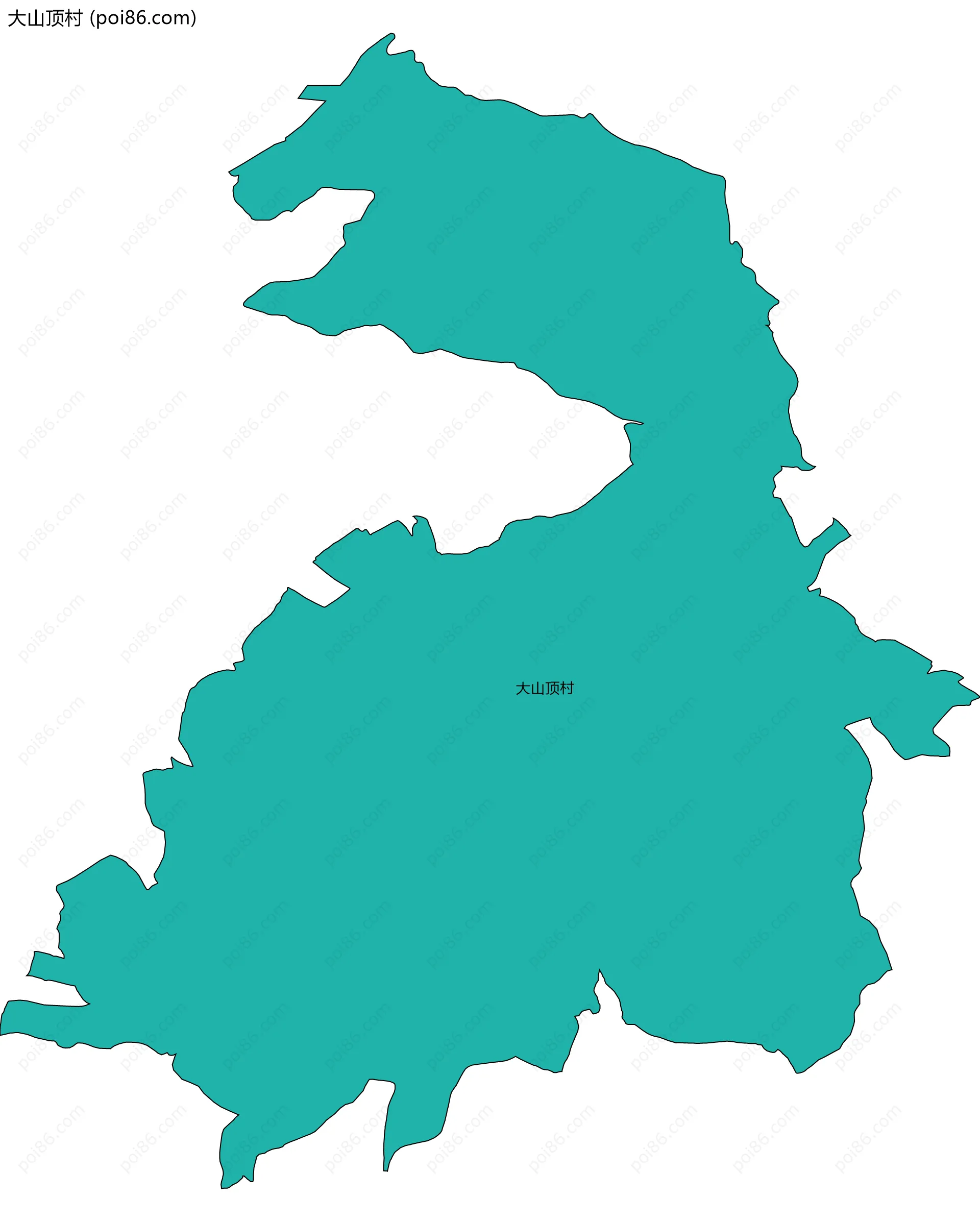 大山顶村边界地图