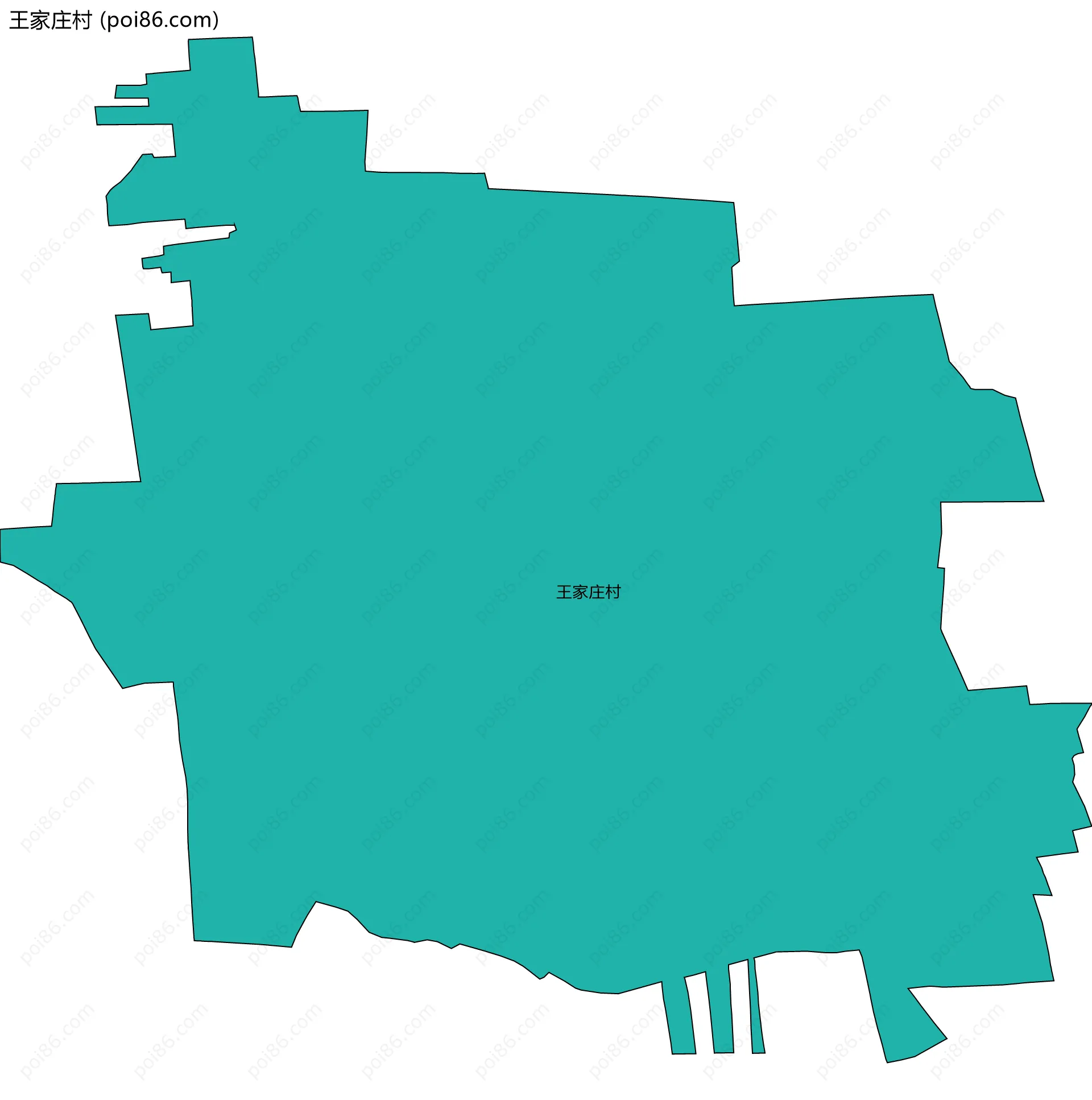王家庄村边界地图
