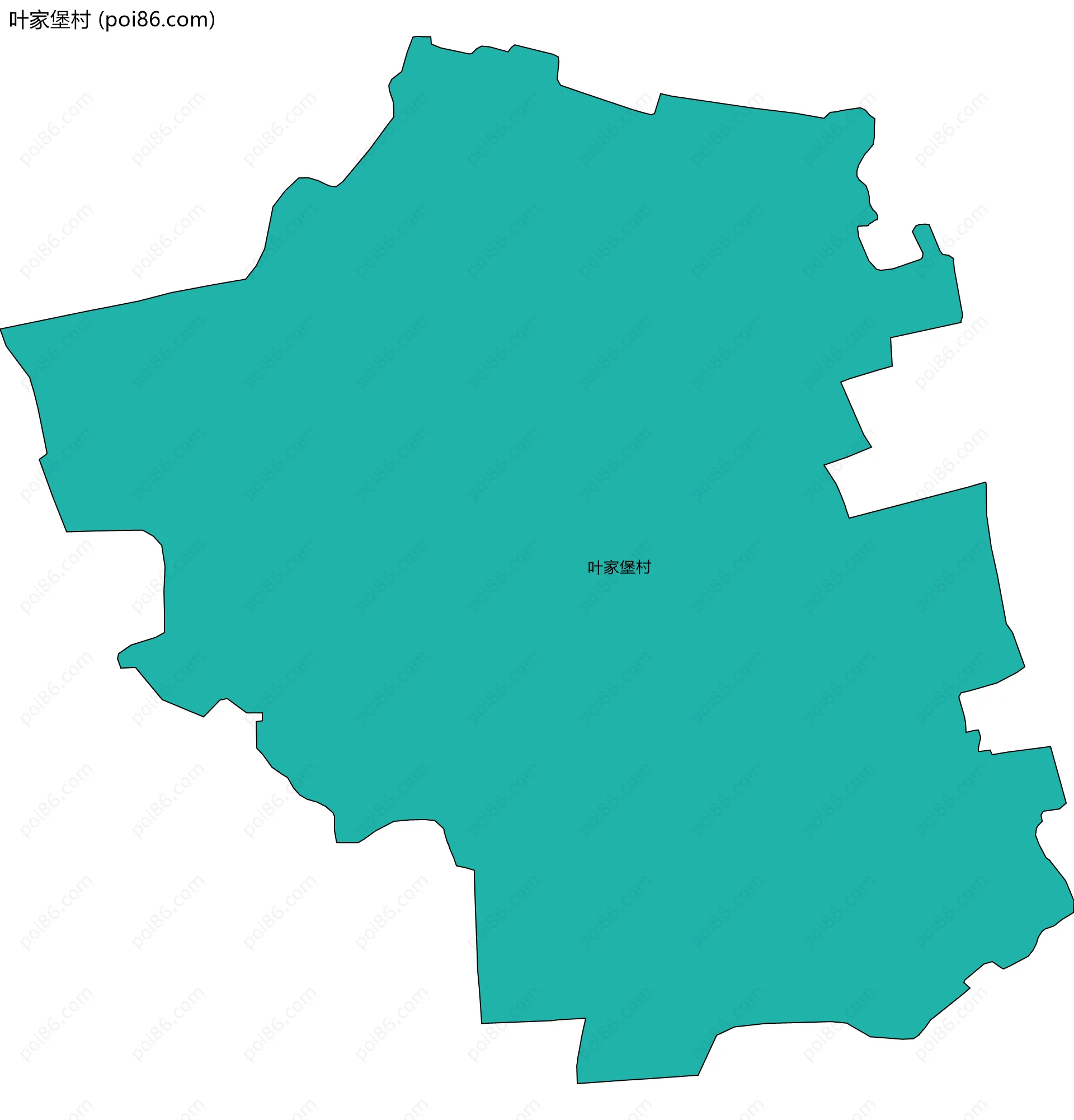 叶家堡村边界地图