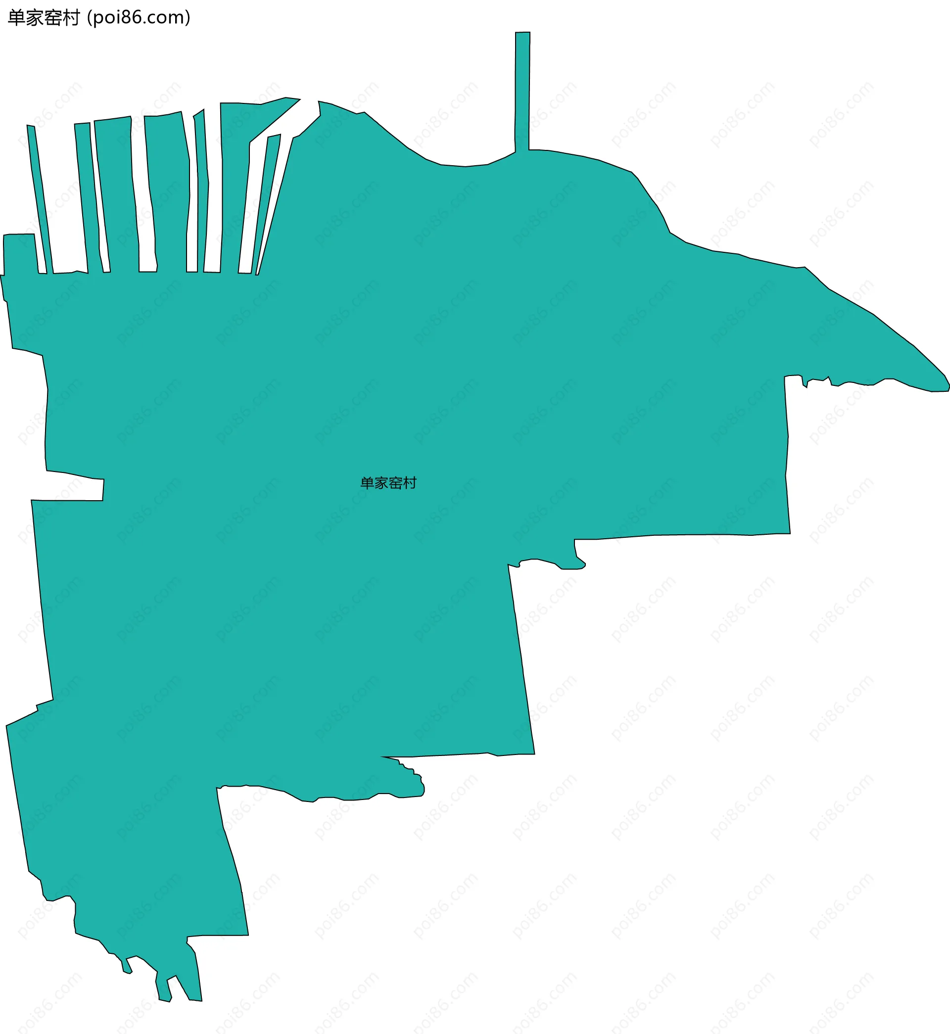 单家窑村边界地图