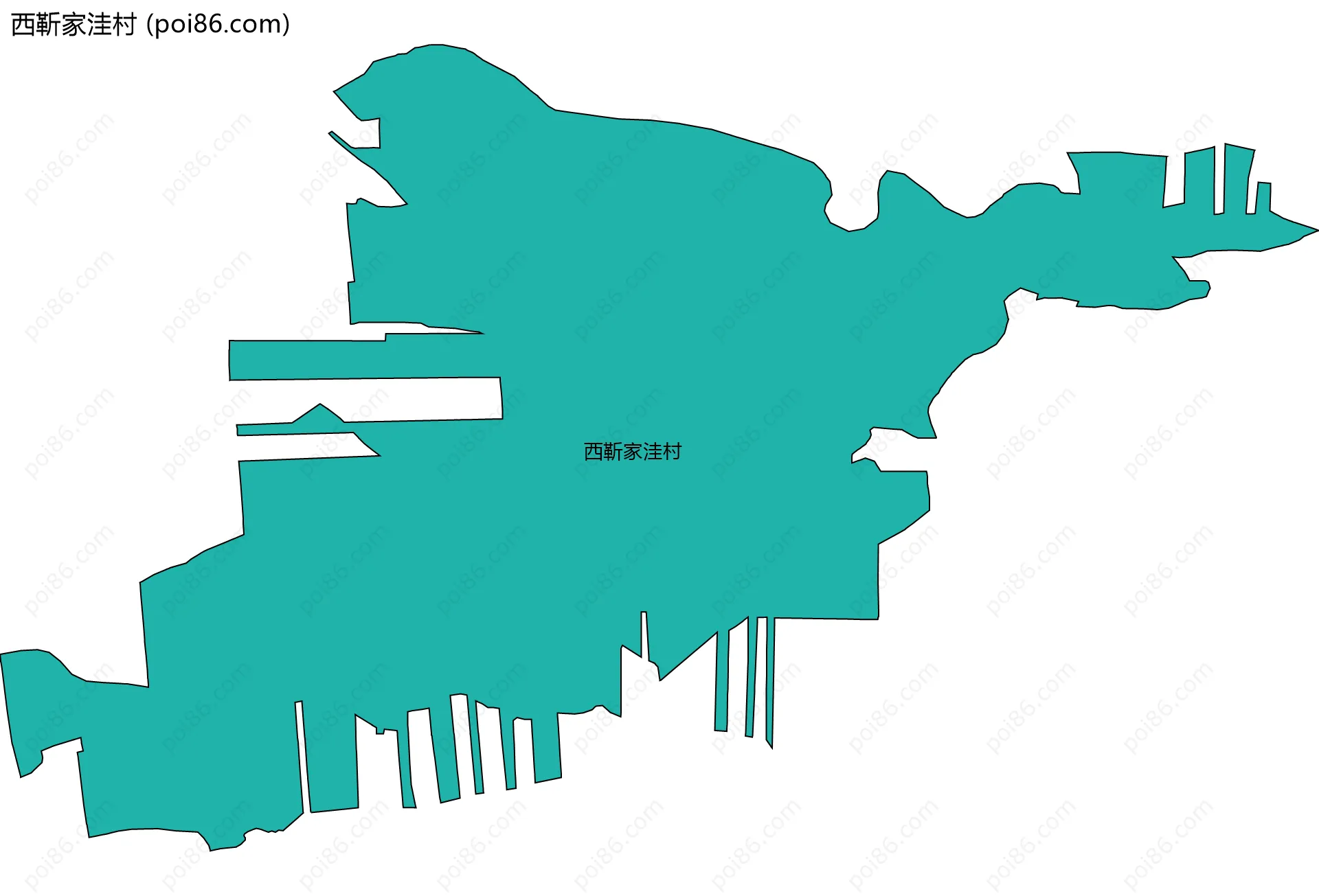 西靳家洼村边界地图