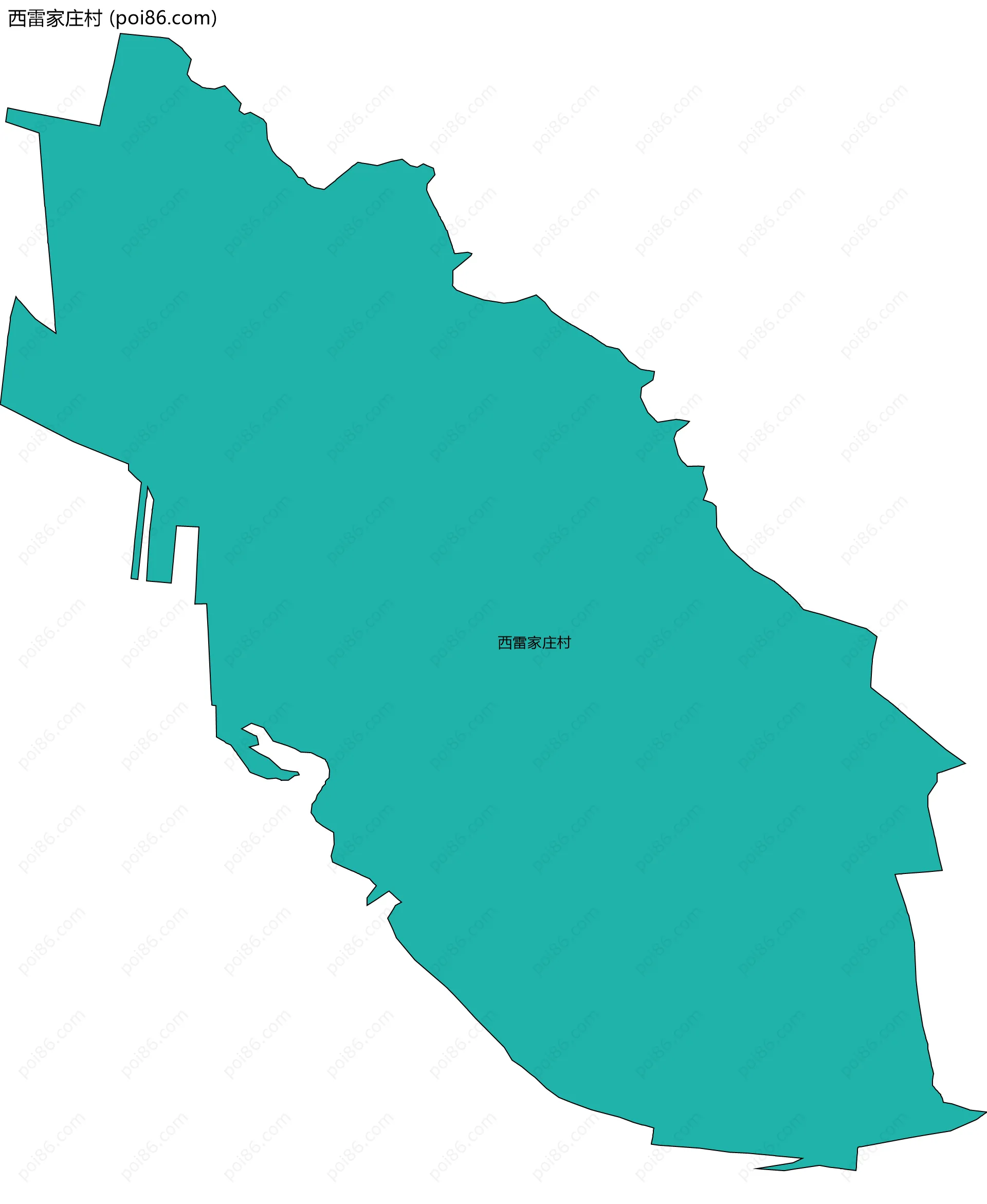 西雷家庄村边界地图