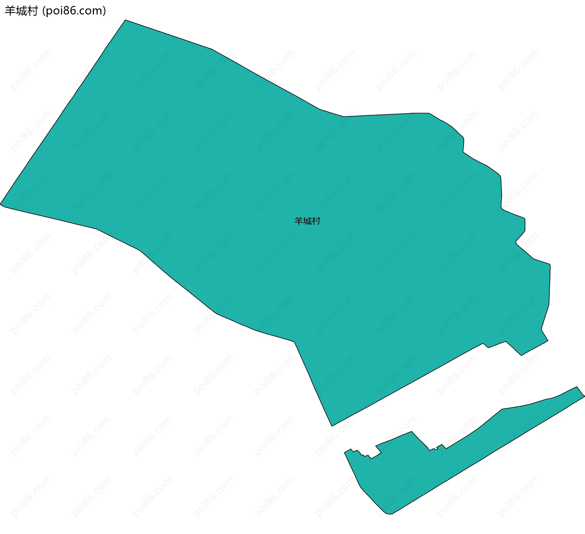 羊城村边界地图