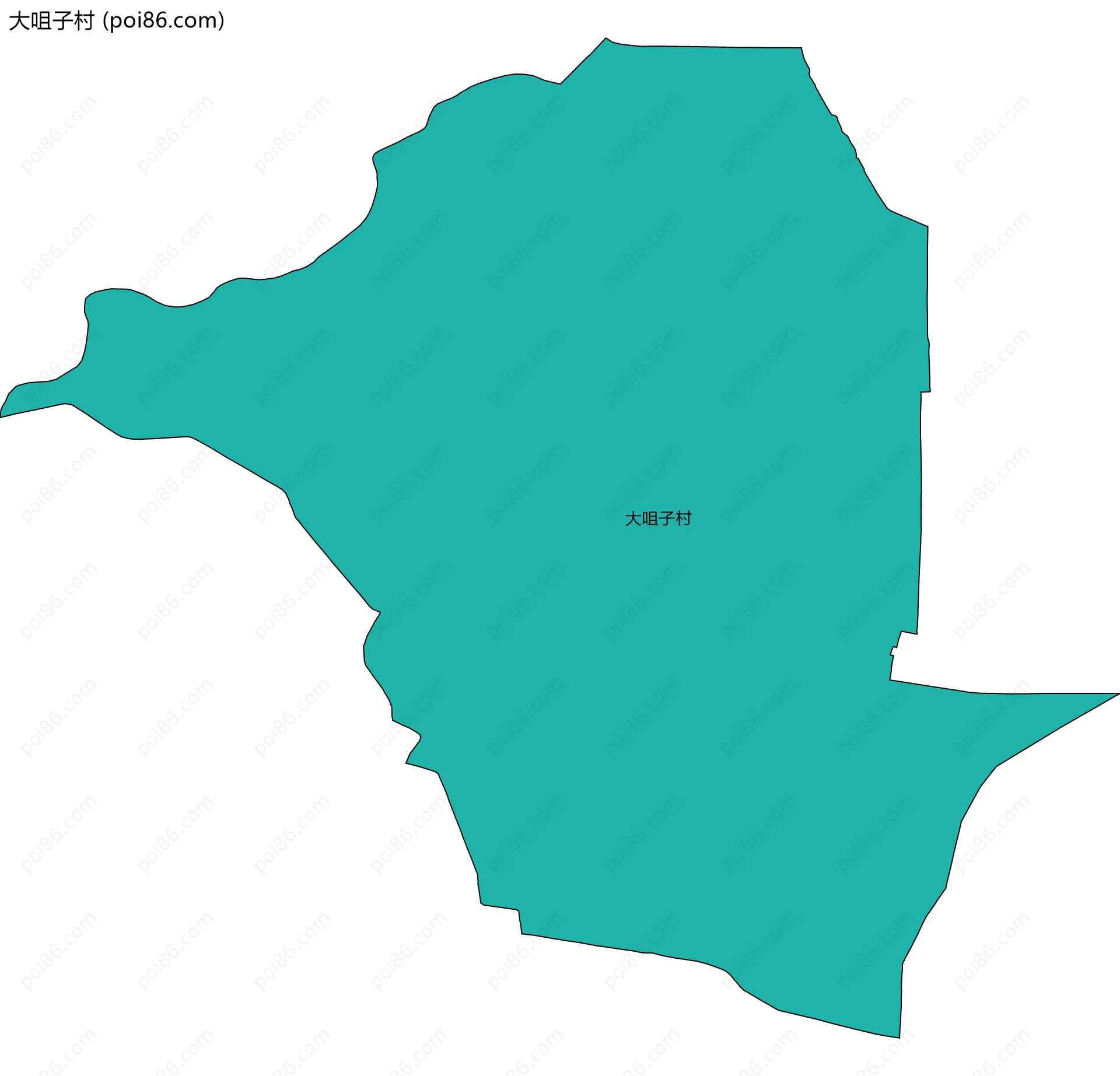 大咀子村边界地图