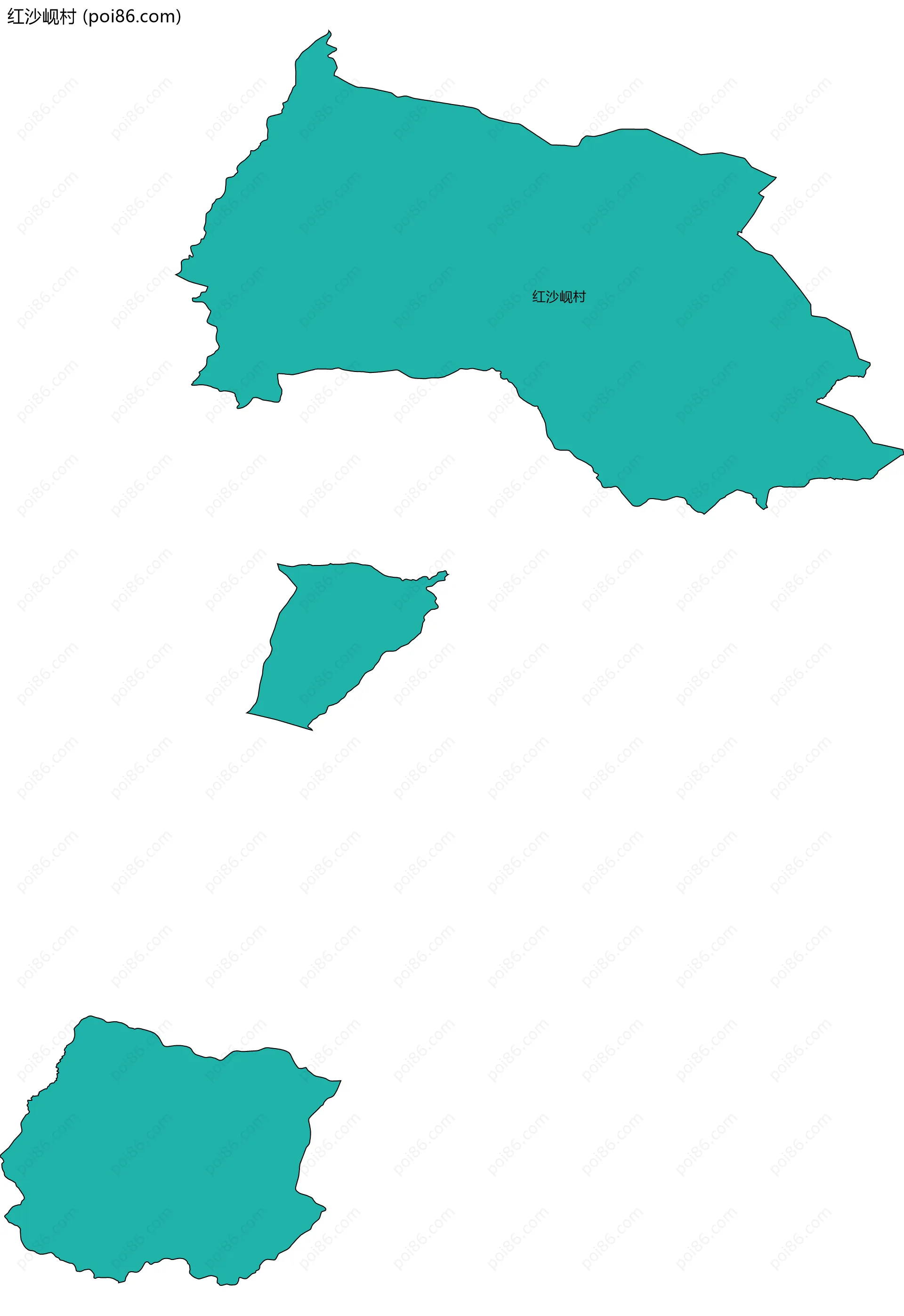 红沙岘村边界地图