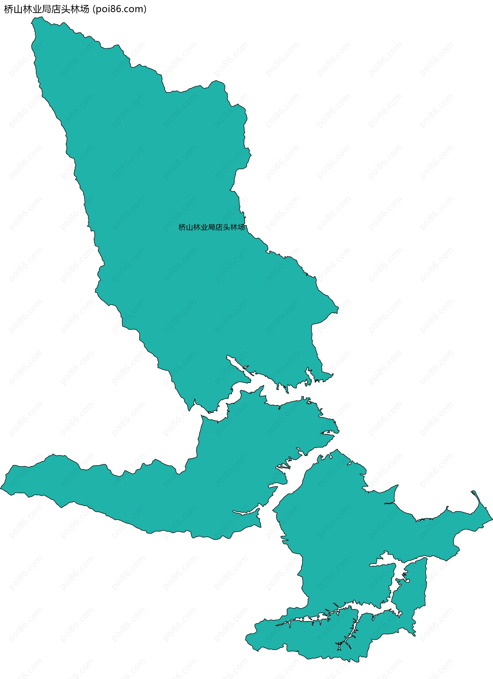桥山林业局店头林场边界地图(五级行政区划)