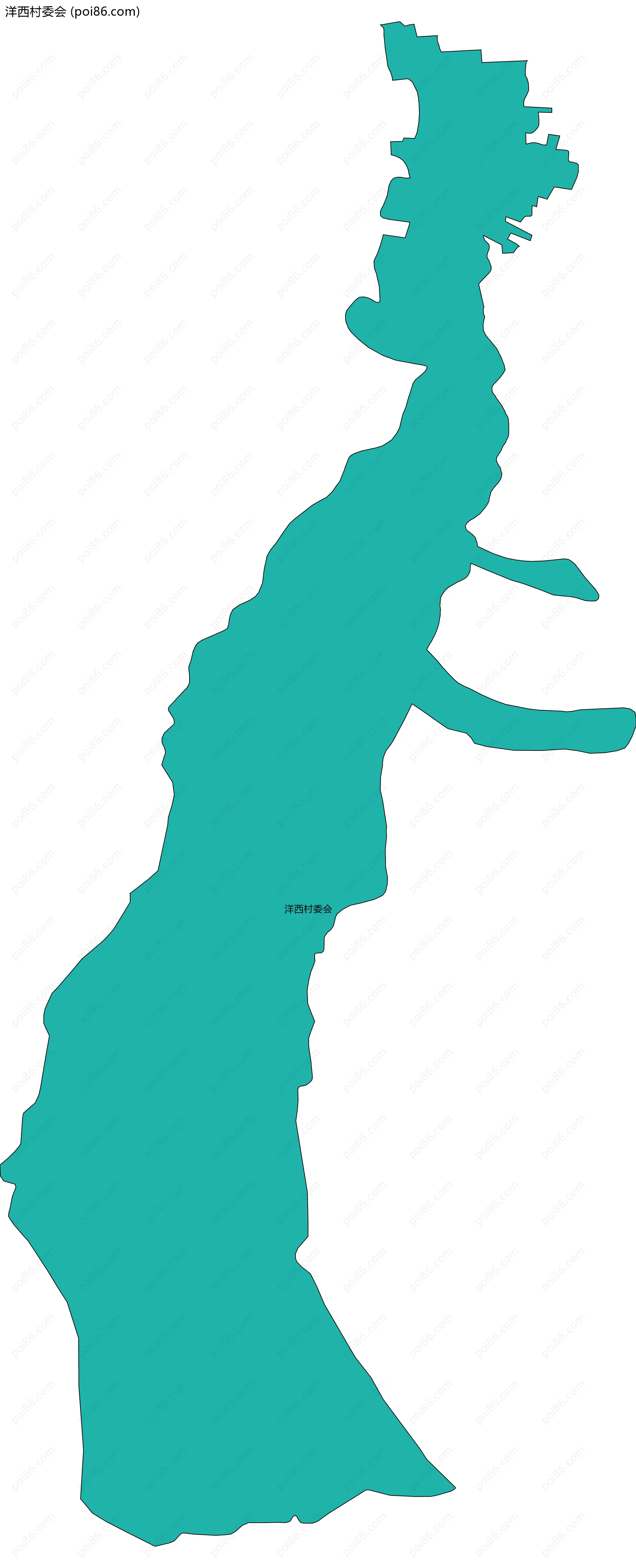 洋西村委会边界地图