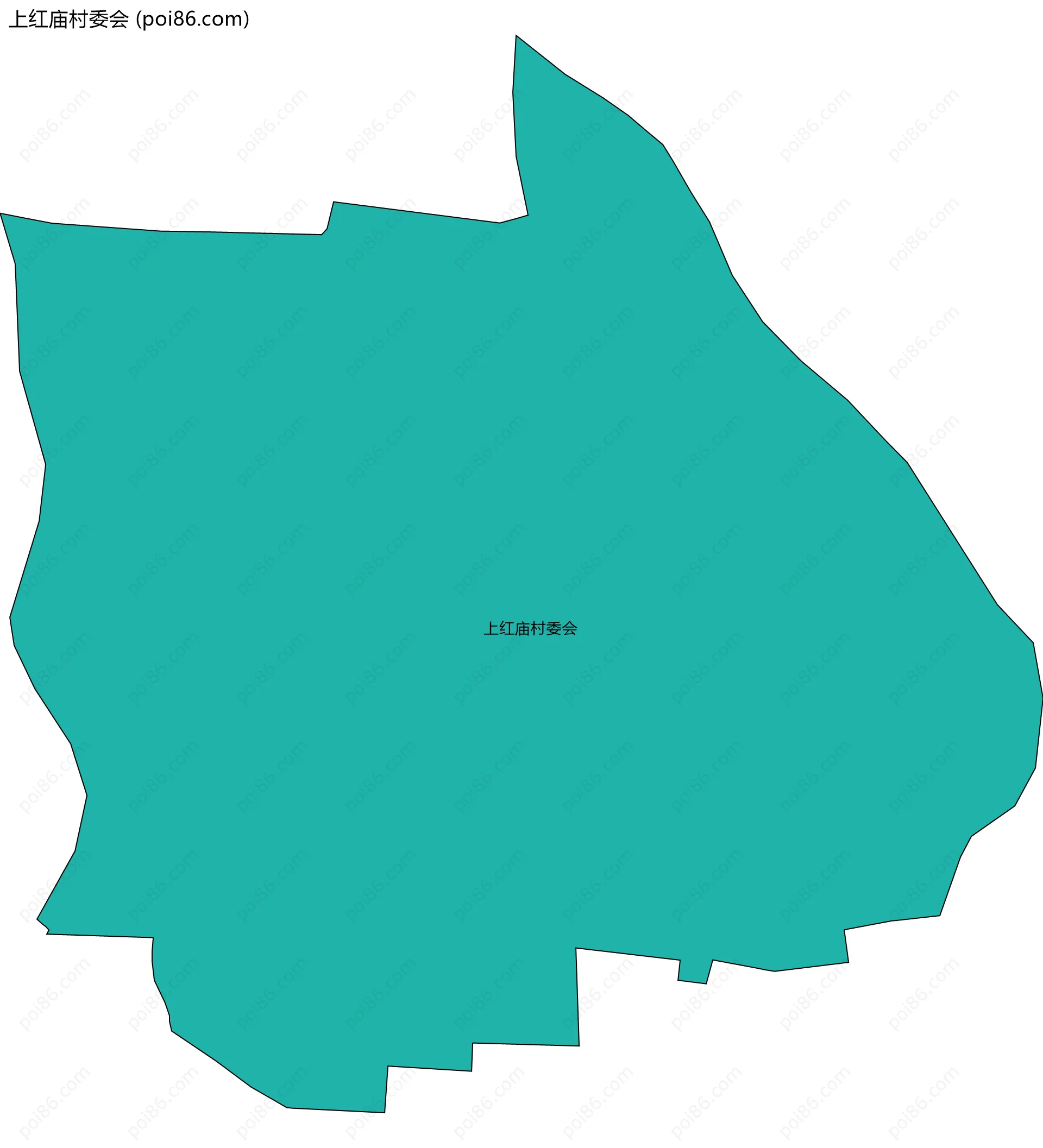 上红庙村委会边界地图