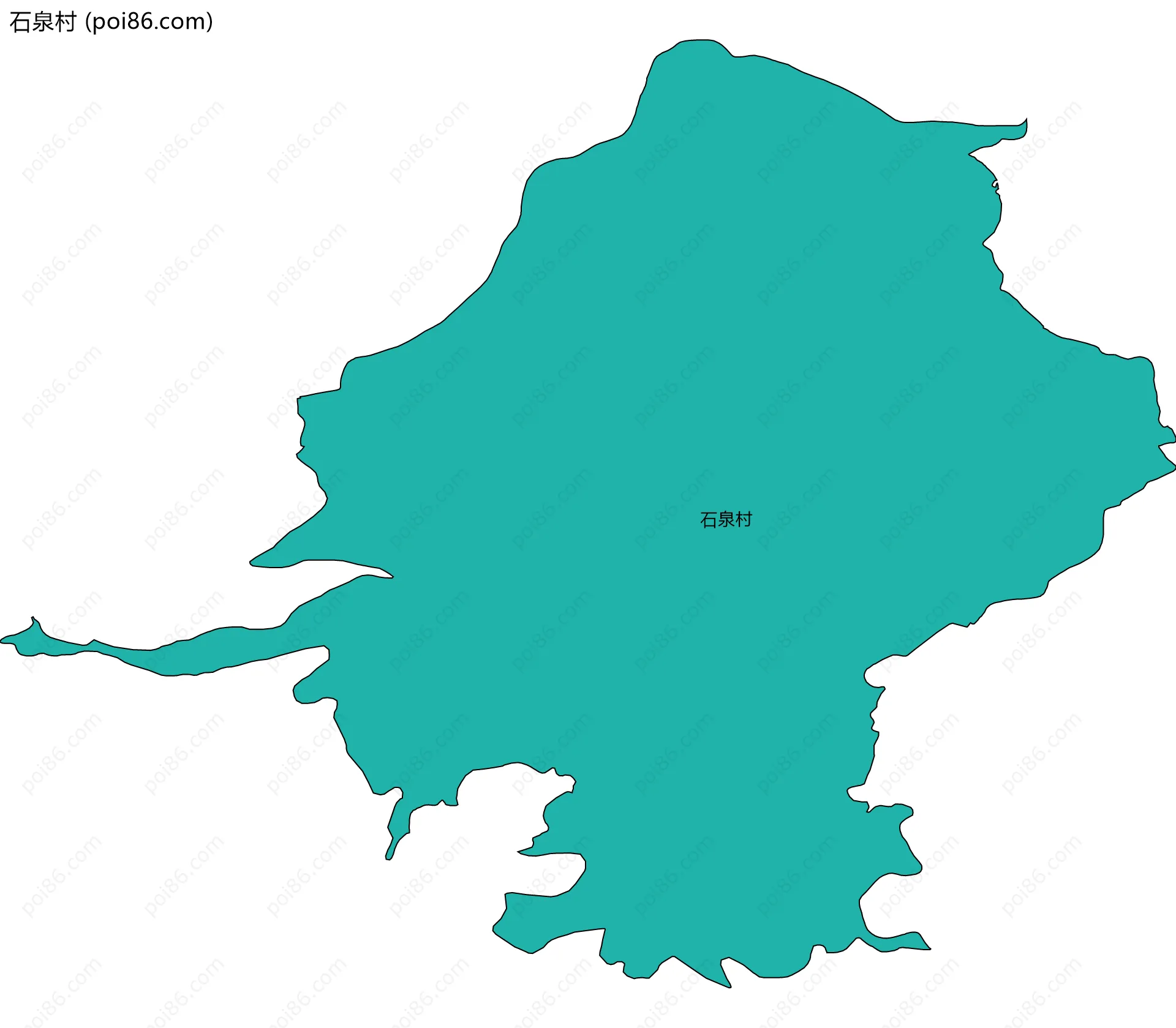 石泉村边界地图