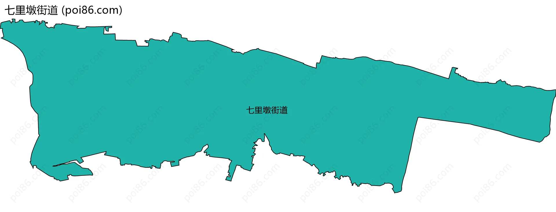 七里墩街道边界地图(五级行政区划)