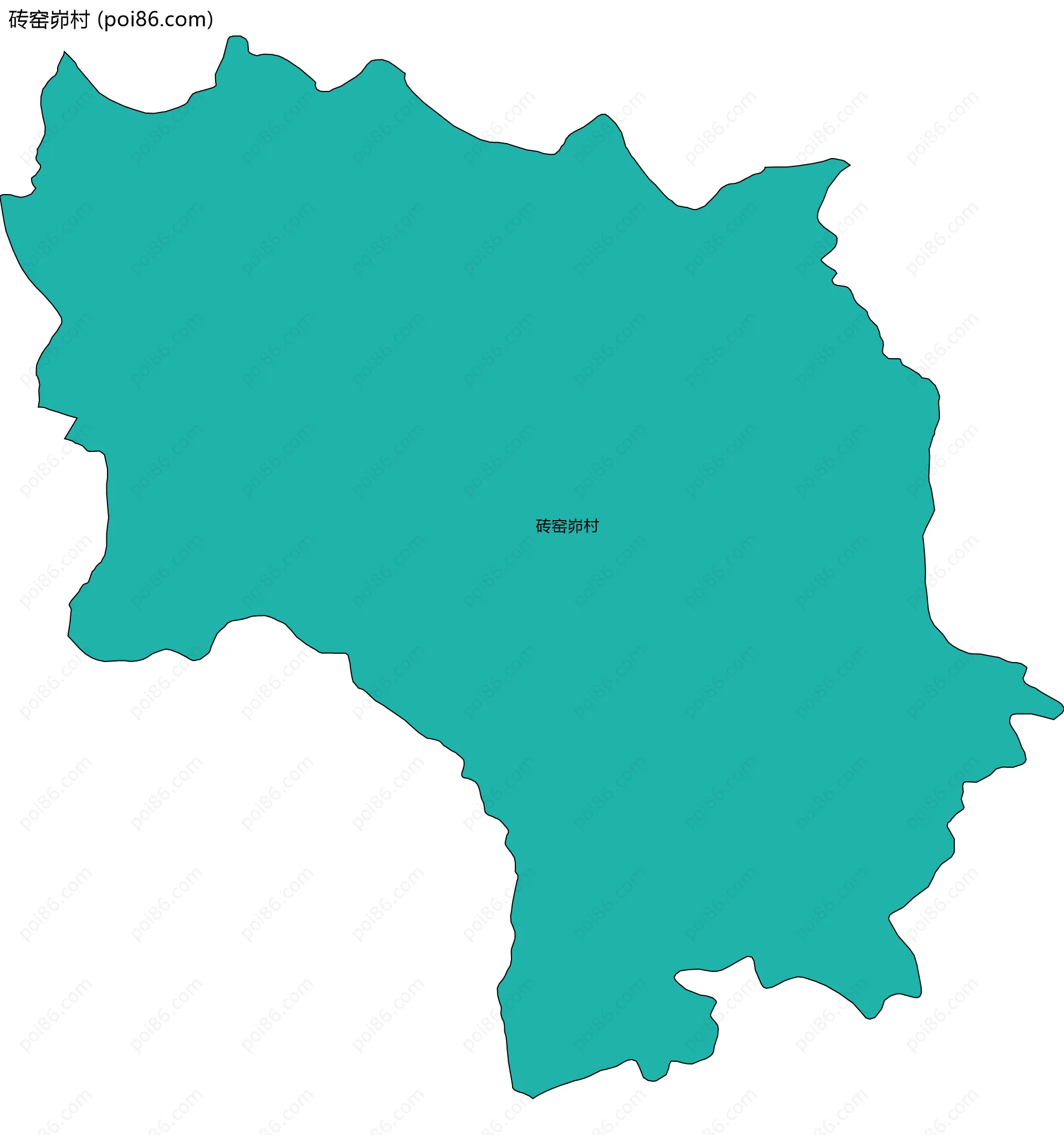 砖窑峁村边界地图