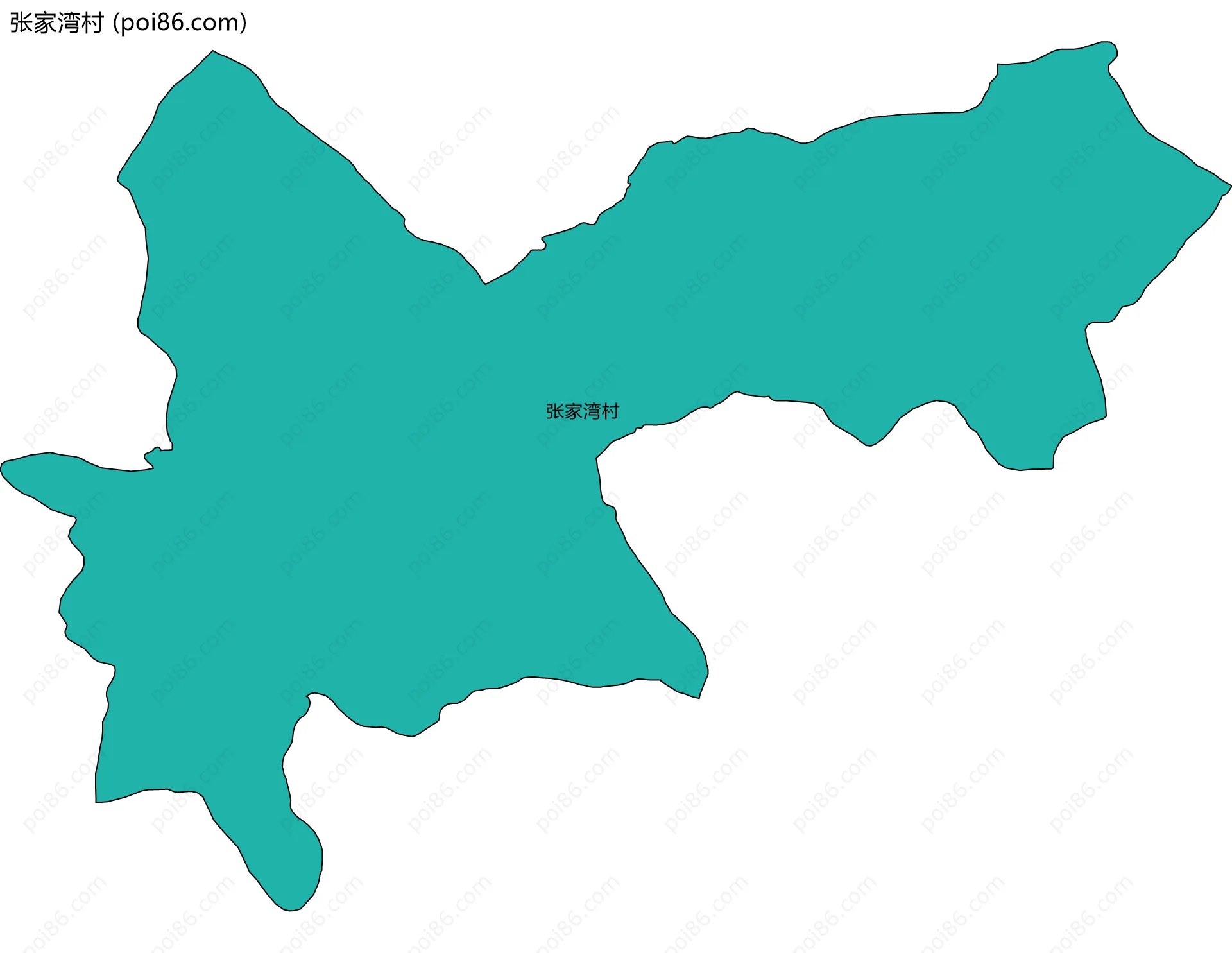 张家湾村边界地图