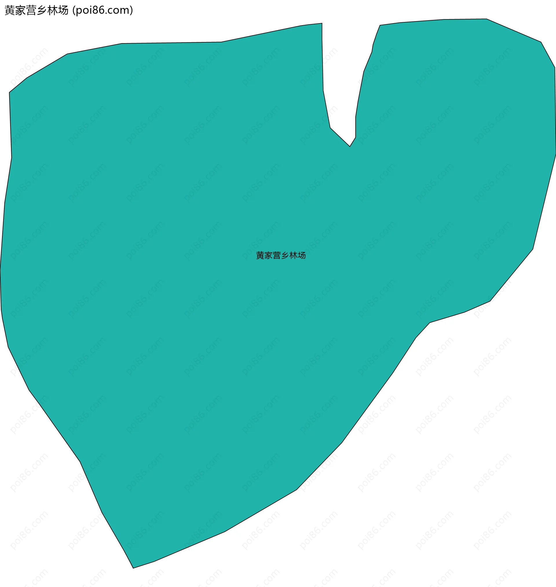 黄家营乡林场边界地图(五级行政区划)