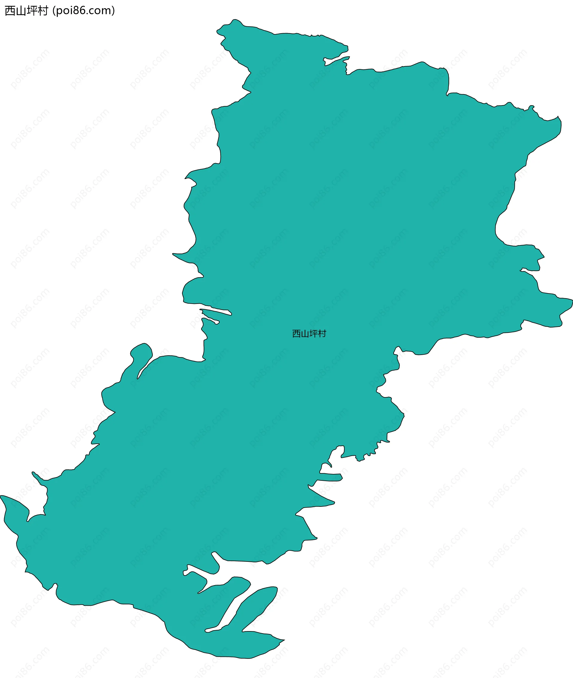 西山坪村边界地图