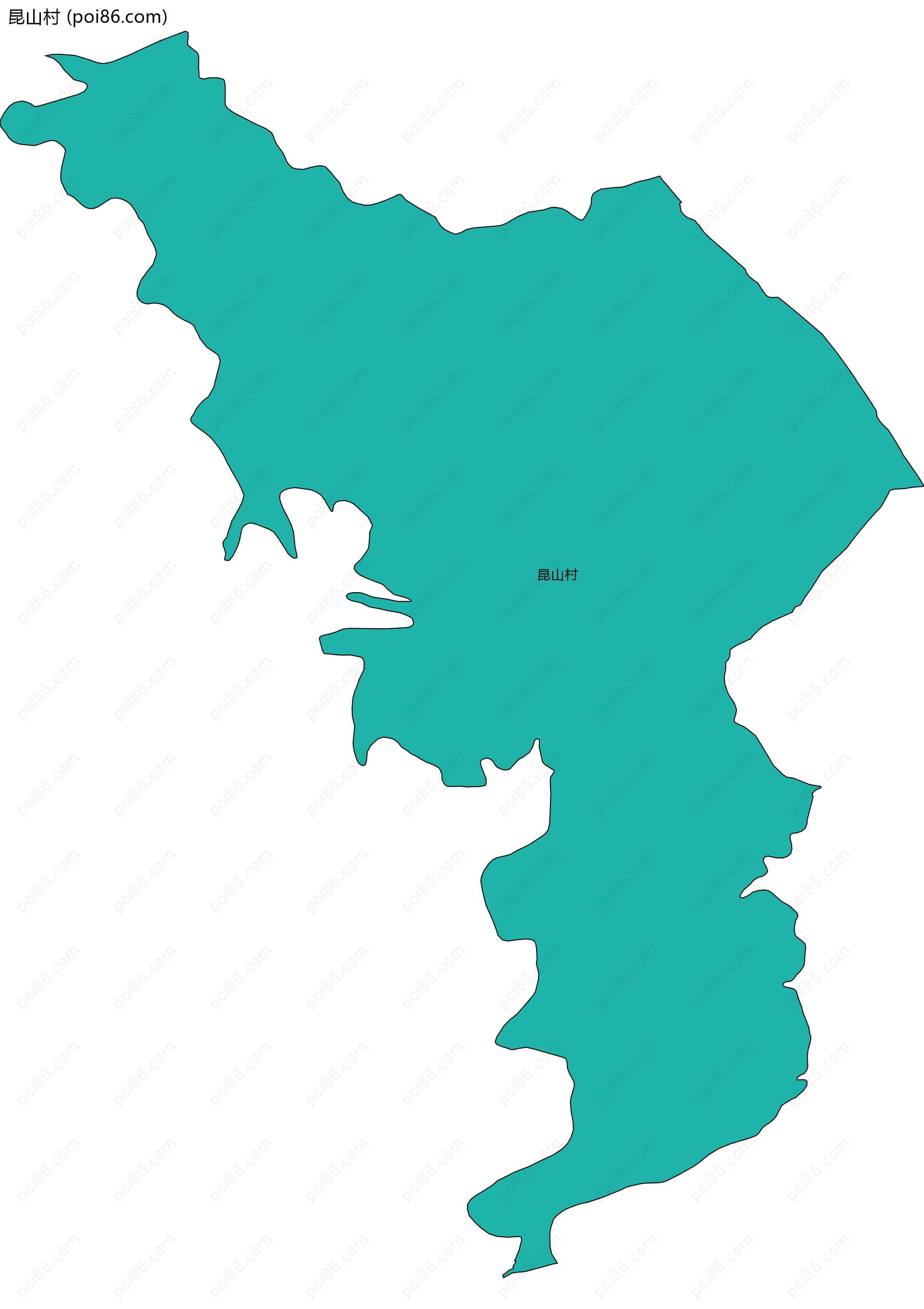 昆山村边界地图