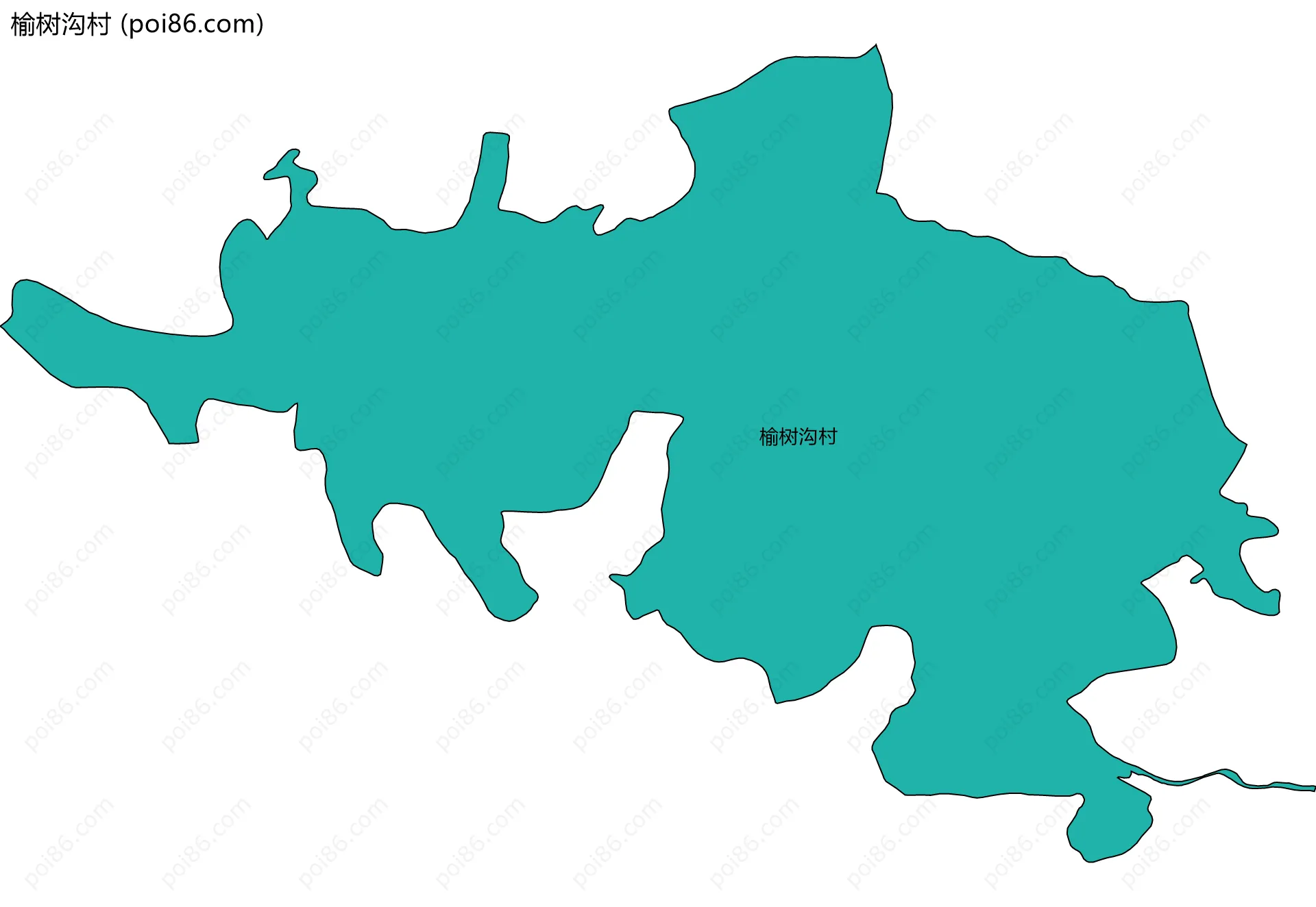 榆树沟村边界地图