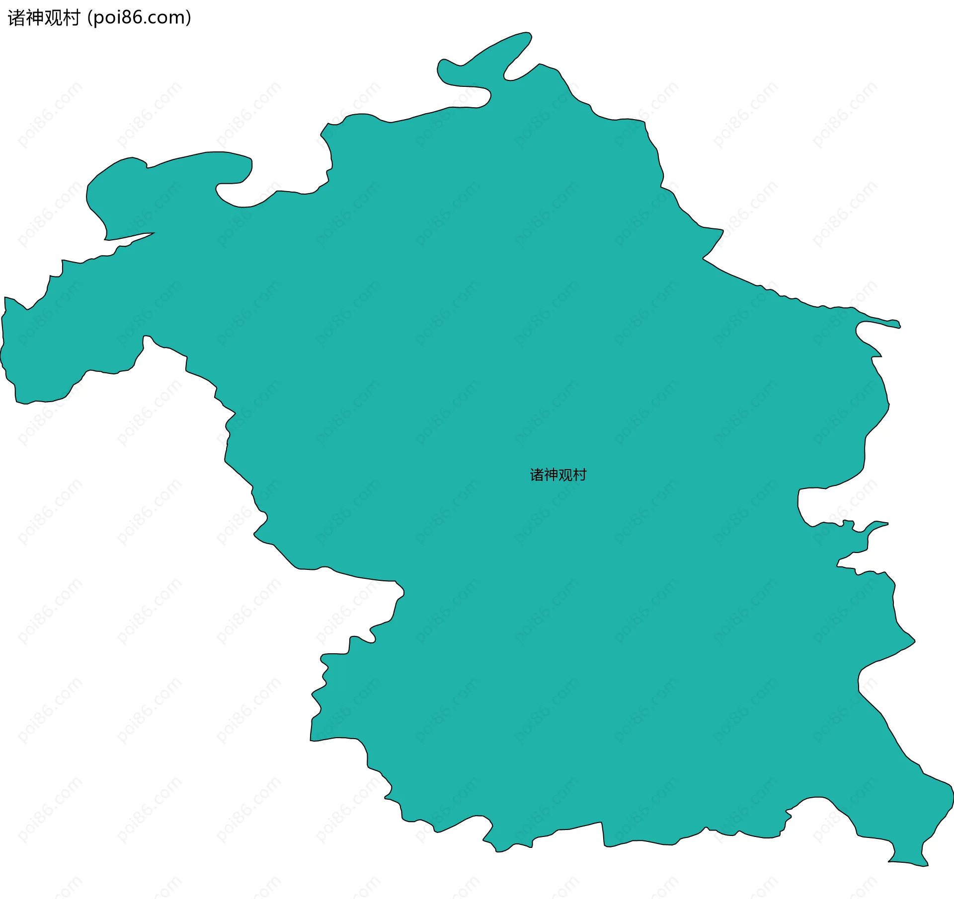 诸神观村边界地图