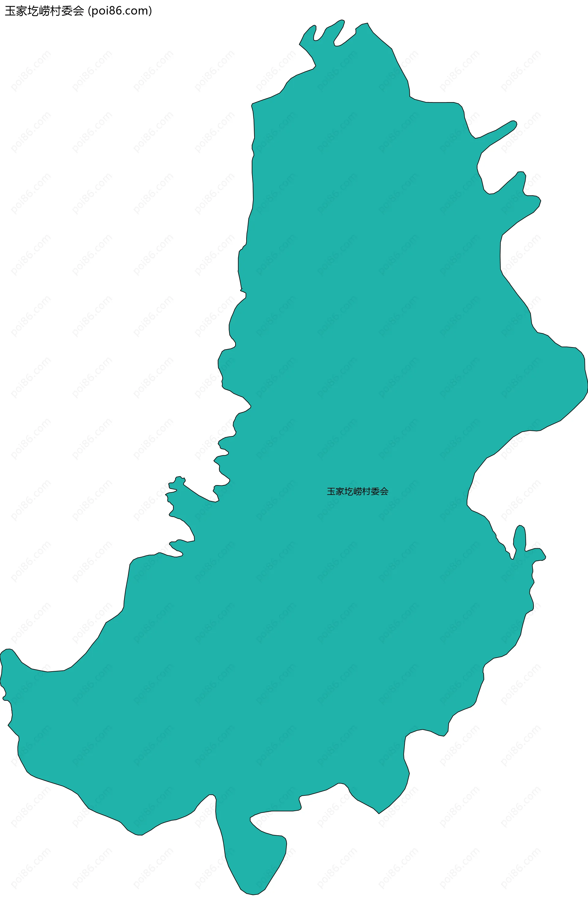 玉家圪崂村委会边界地图