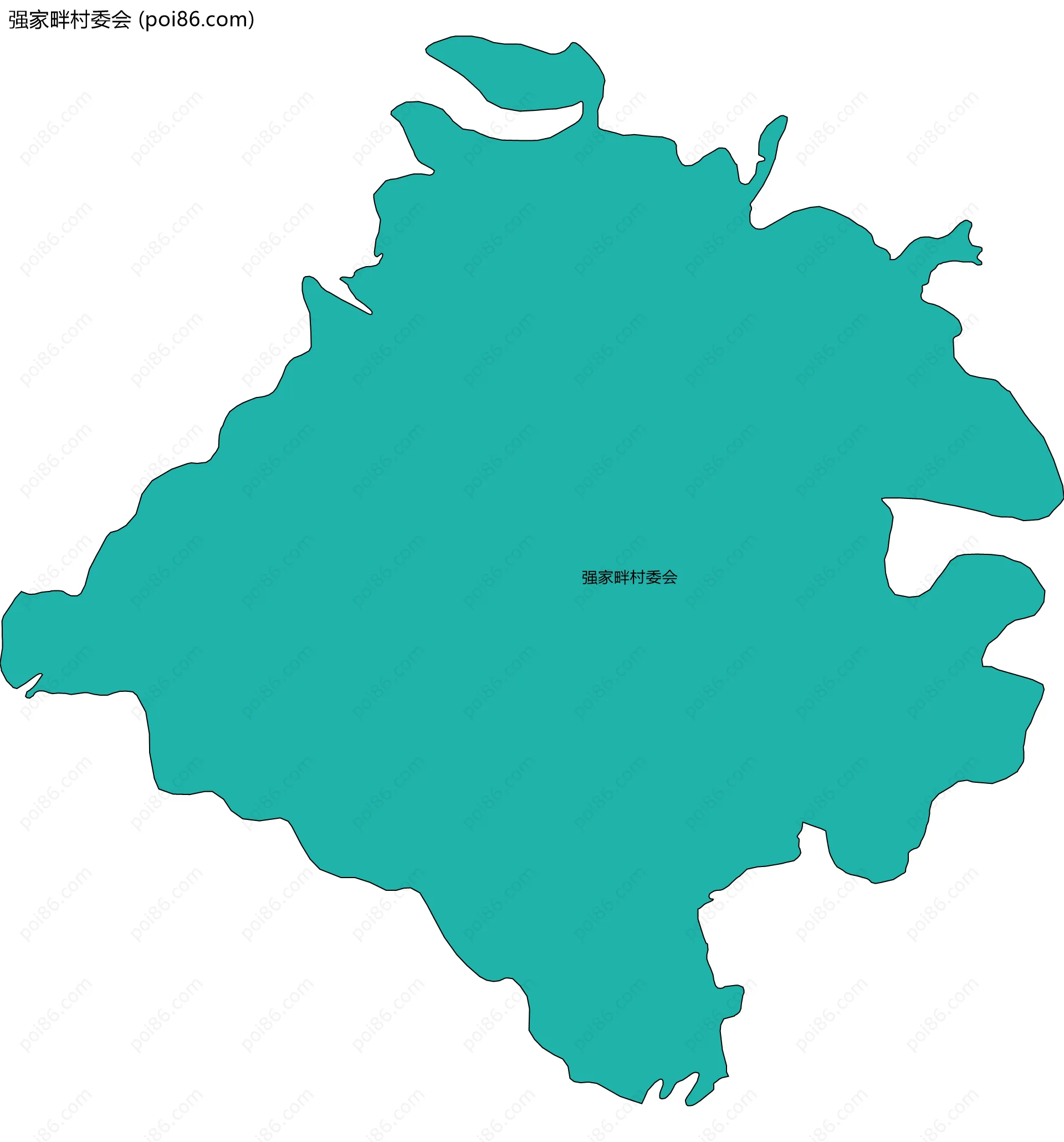 强家畔村委会边界地图