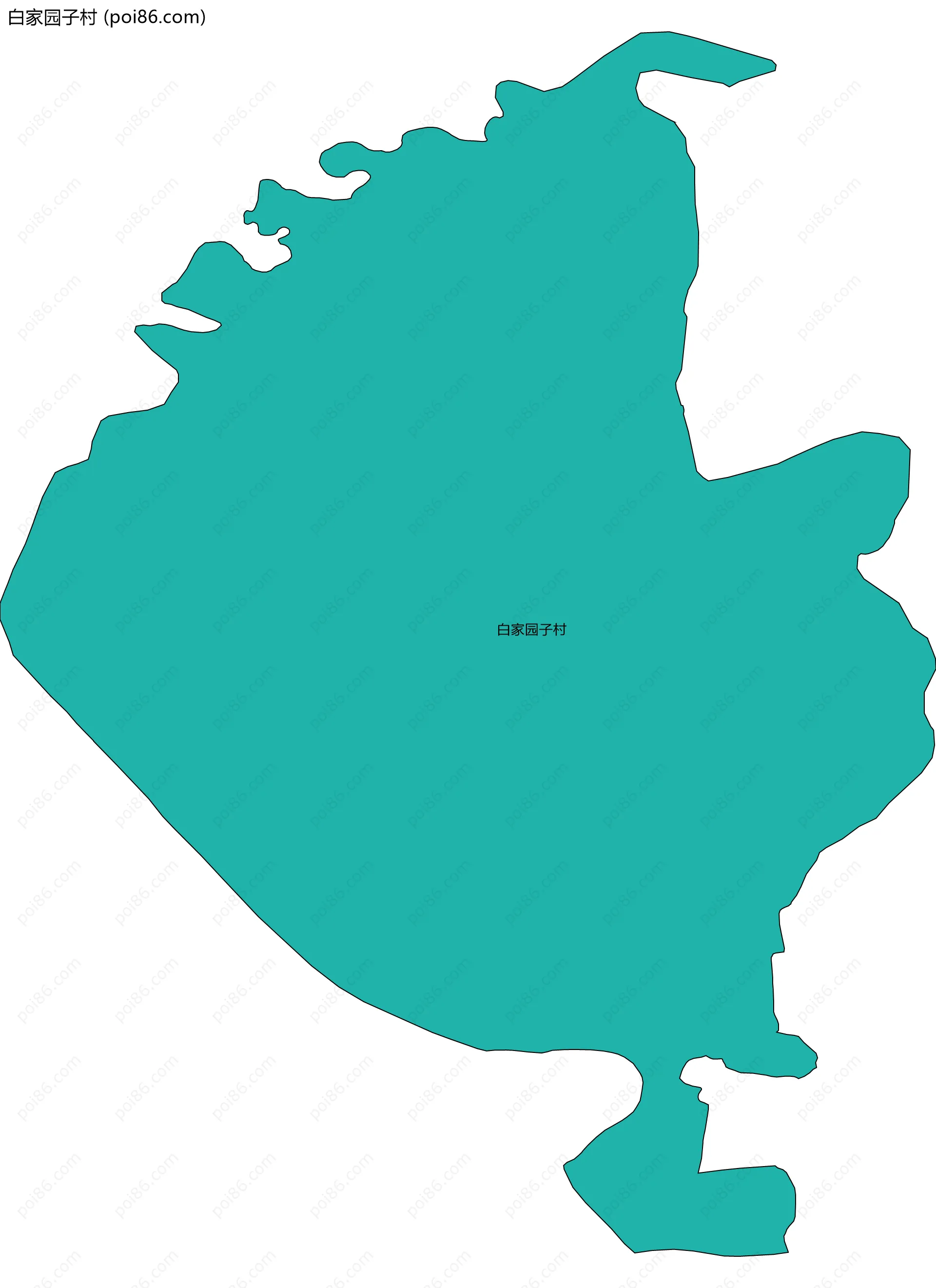 白家园子村边界地图