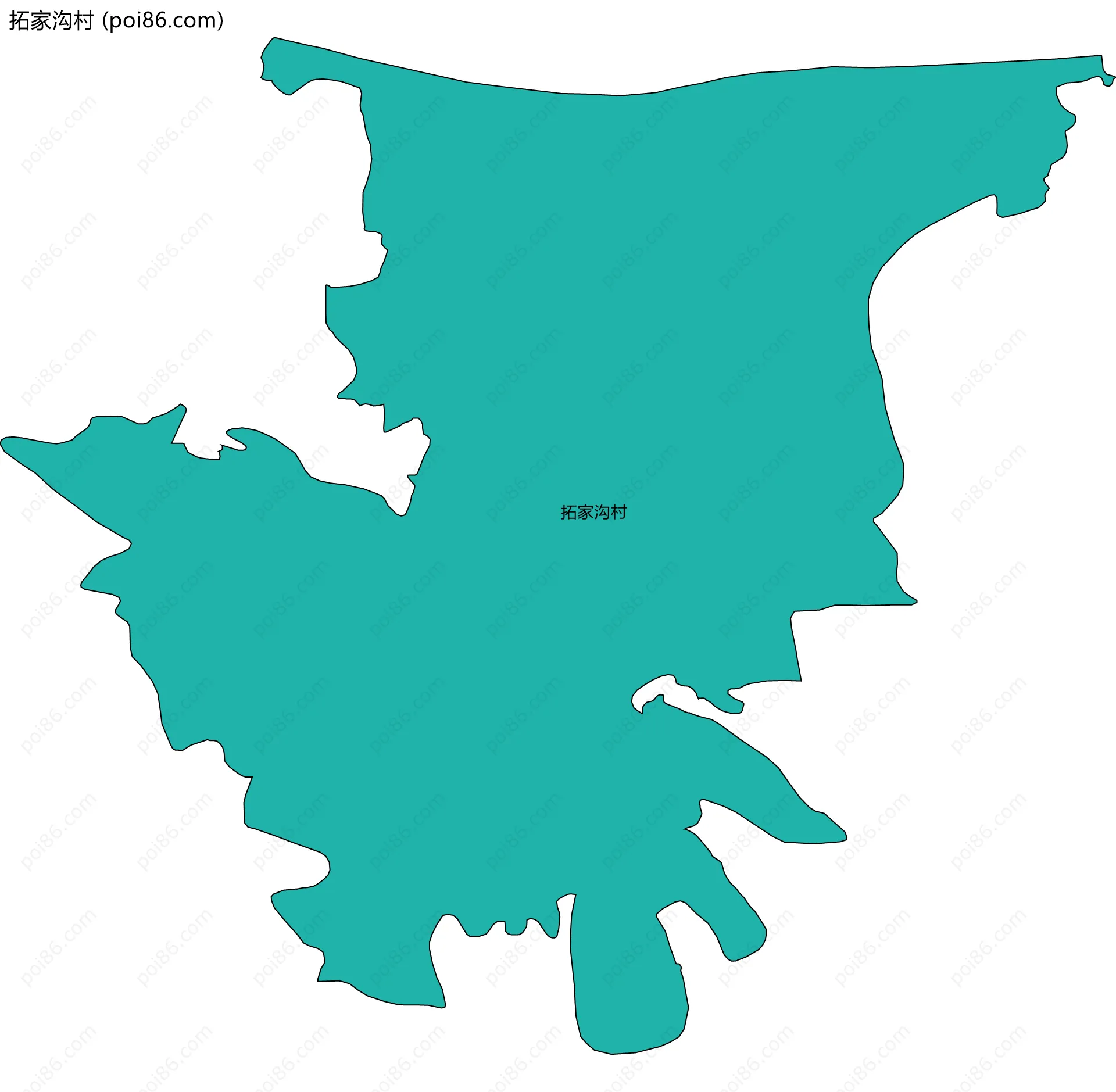 拓家沟村边界地图