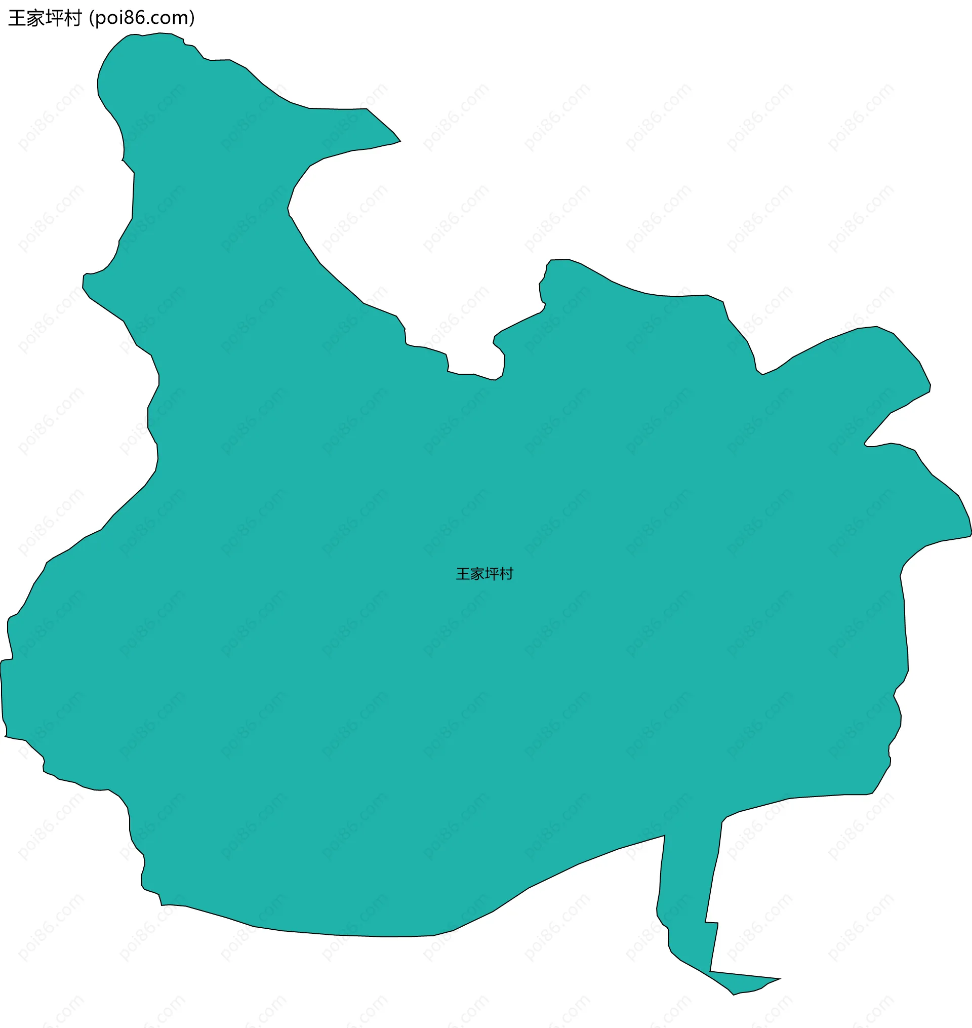 王家坪村边界地图