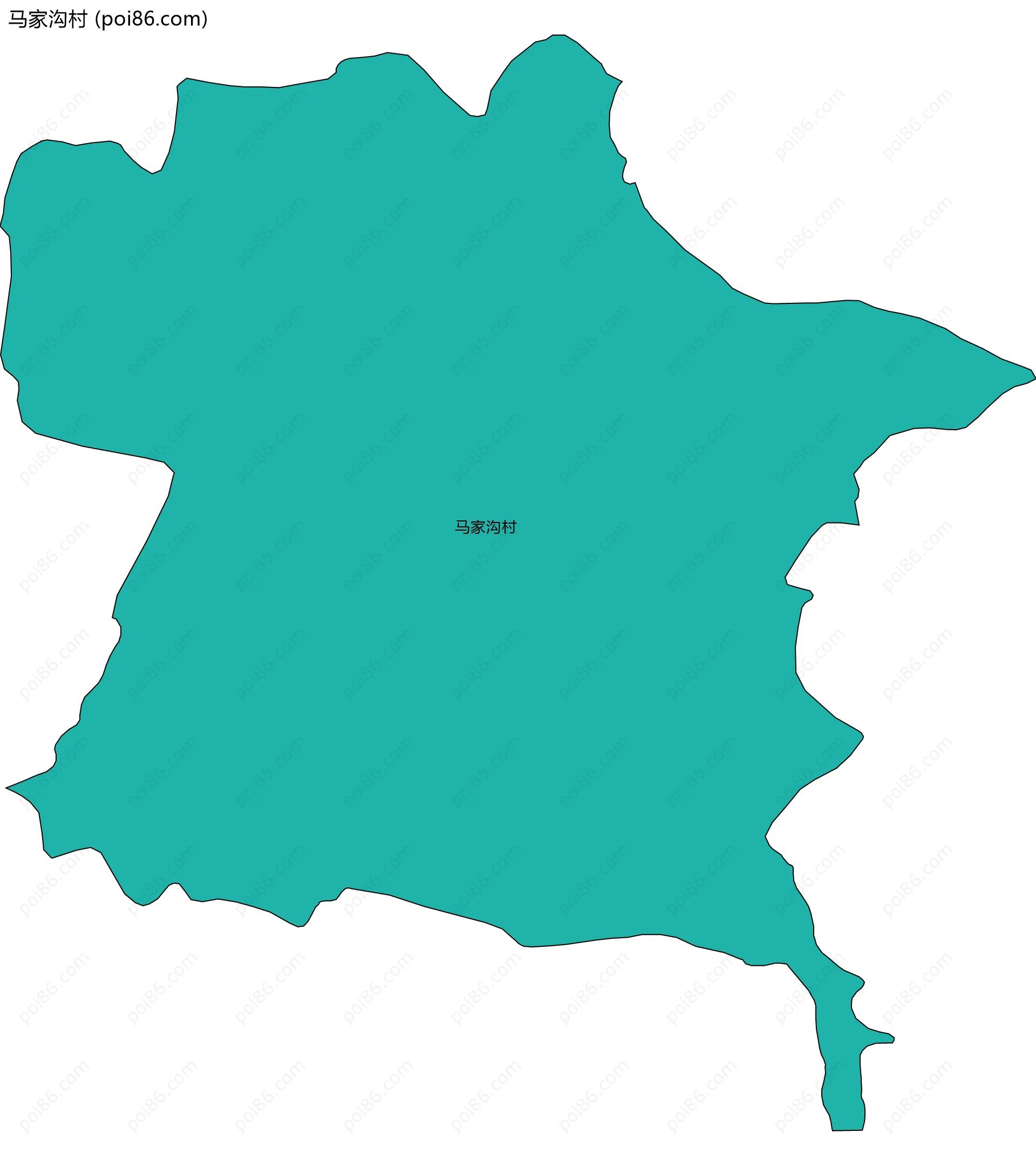 马家沟村边界地图