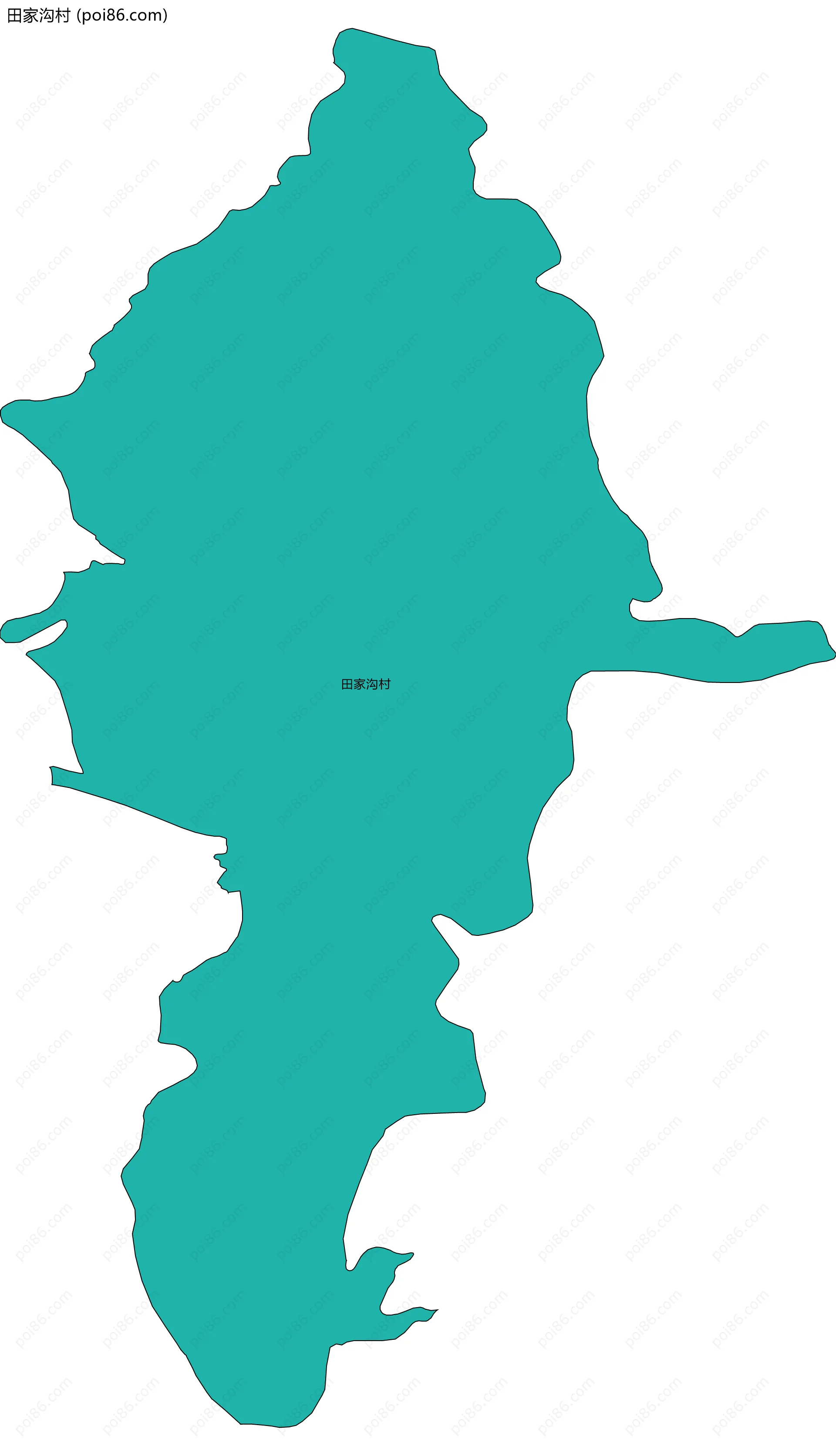 田家沟村边界地图