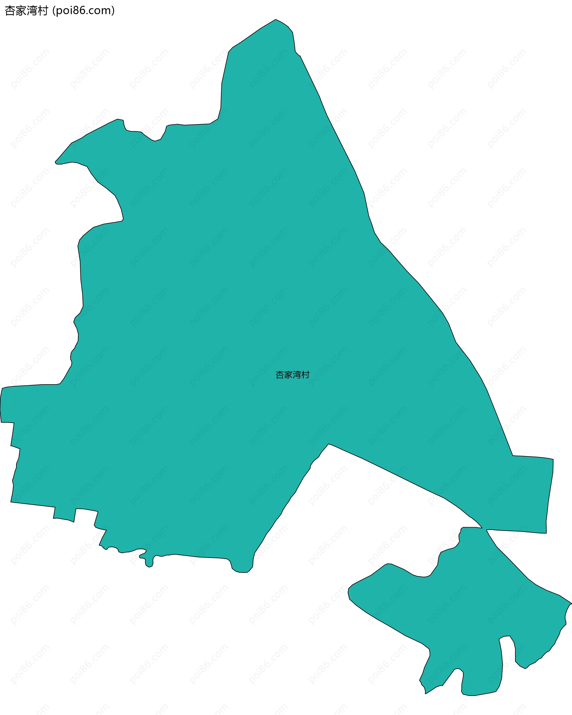 杏家湾村边界地图