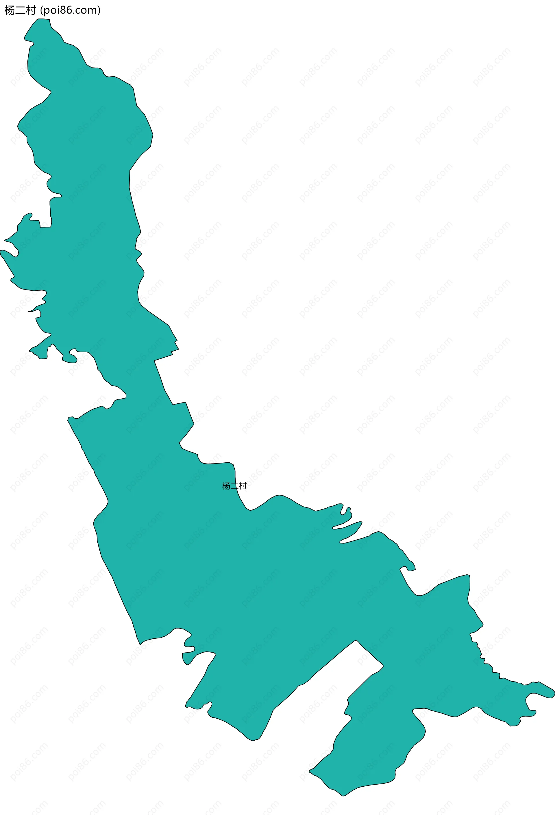 杨二村边界地图