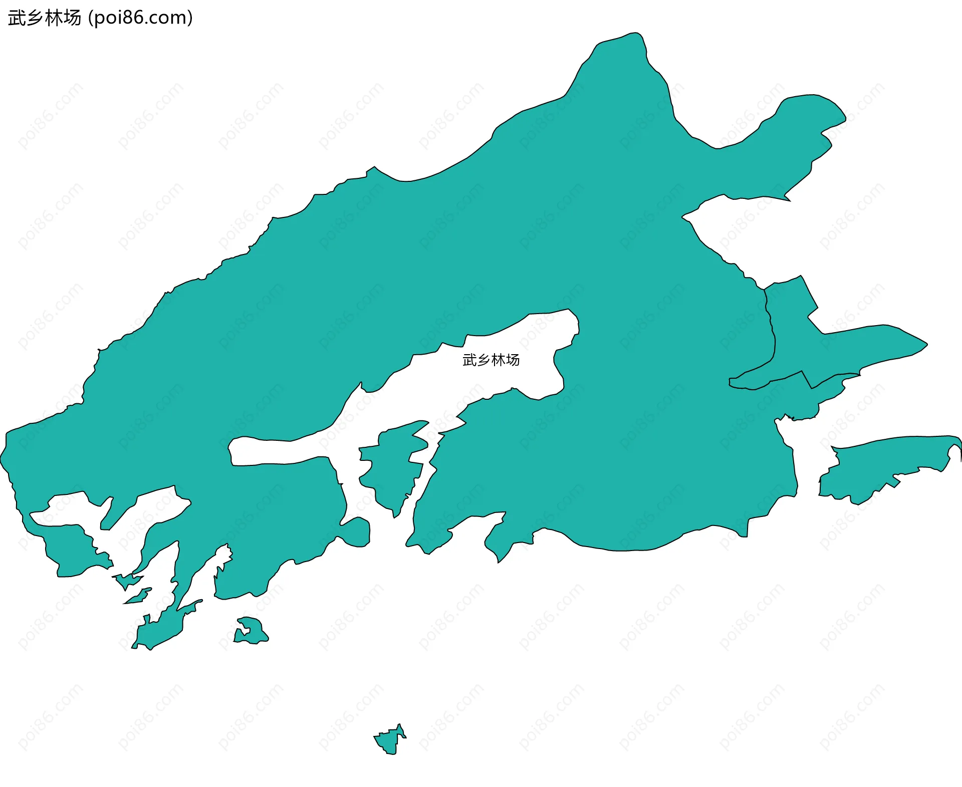 武乡林场边界地图(五级行政区划)