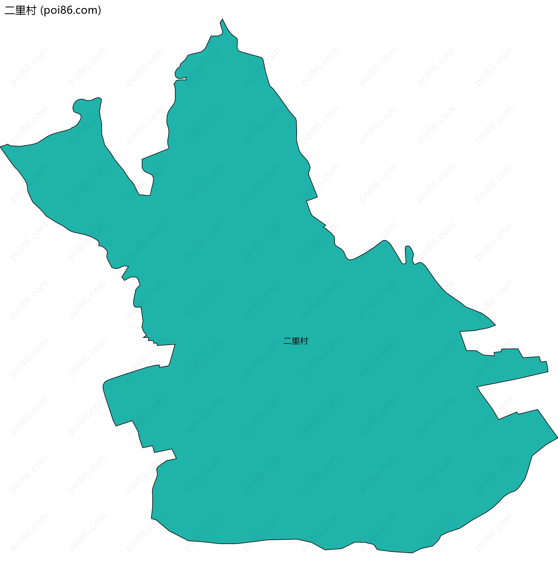 二里村边界地图