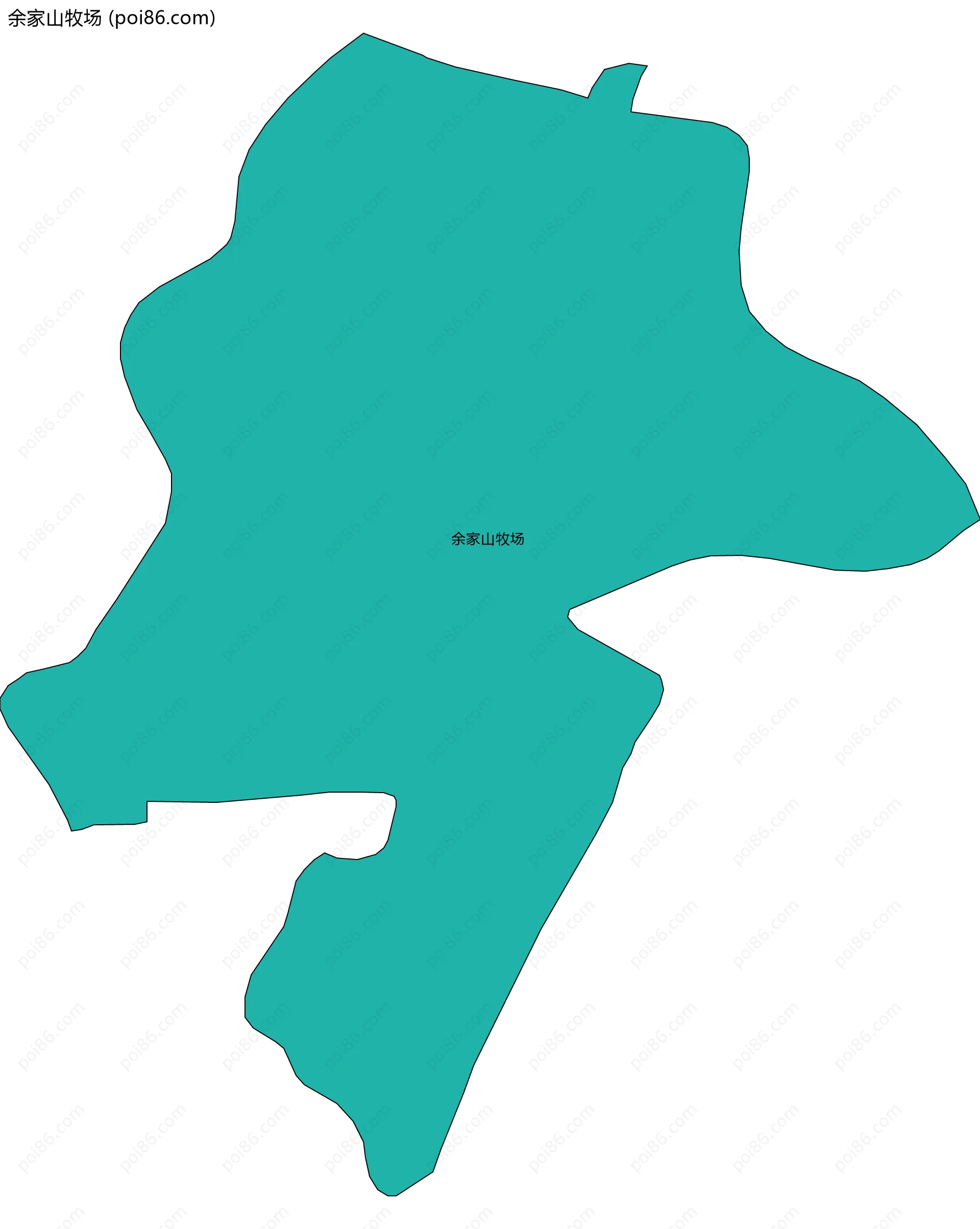 余家山牧场边界地图