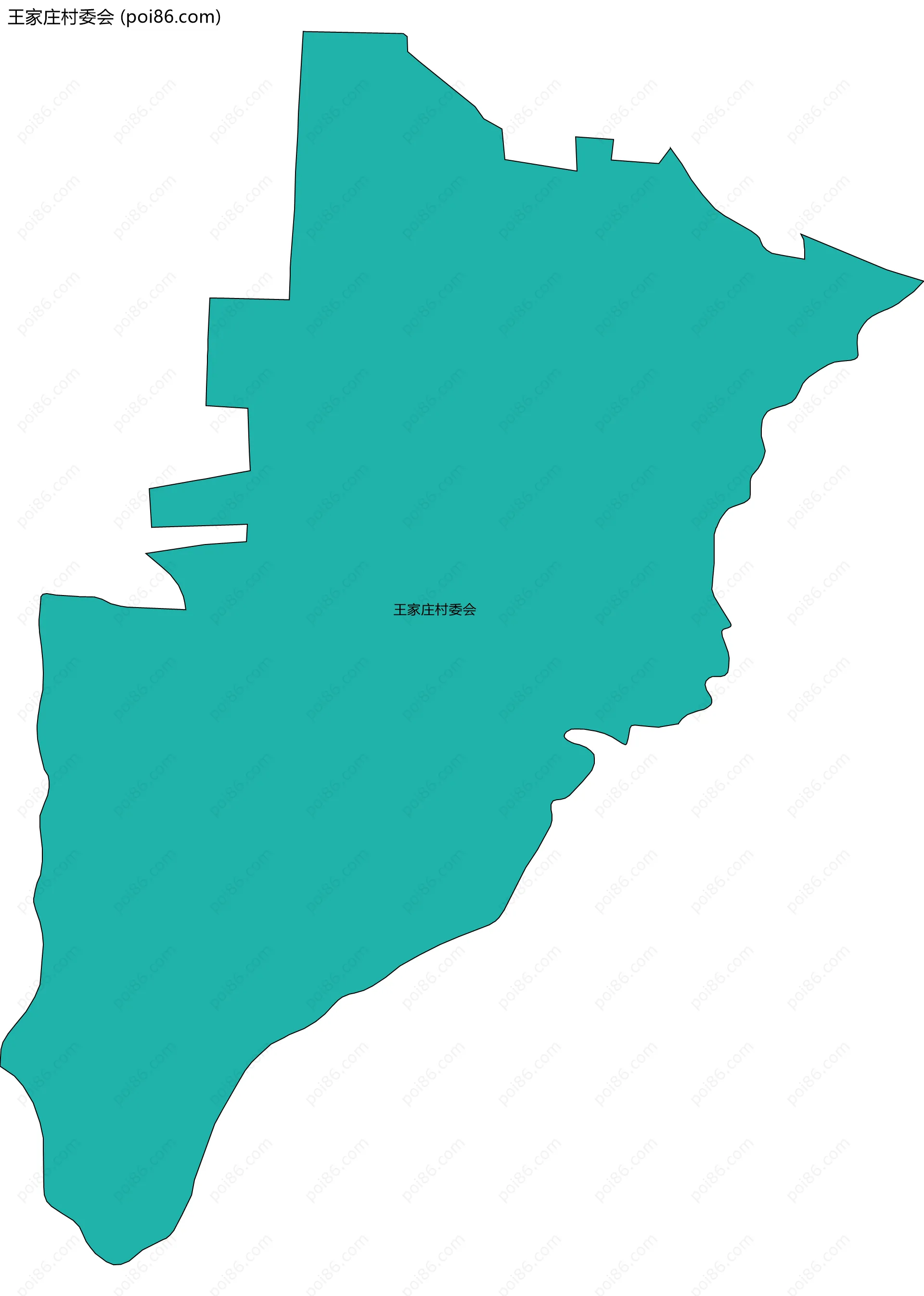 王家庄村委会边界地图