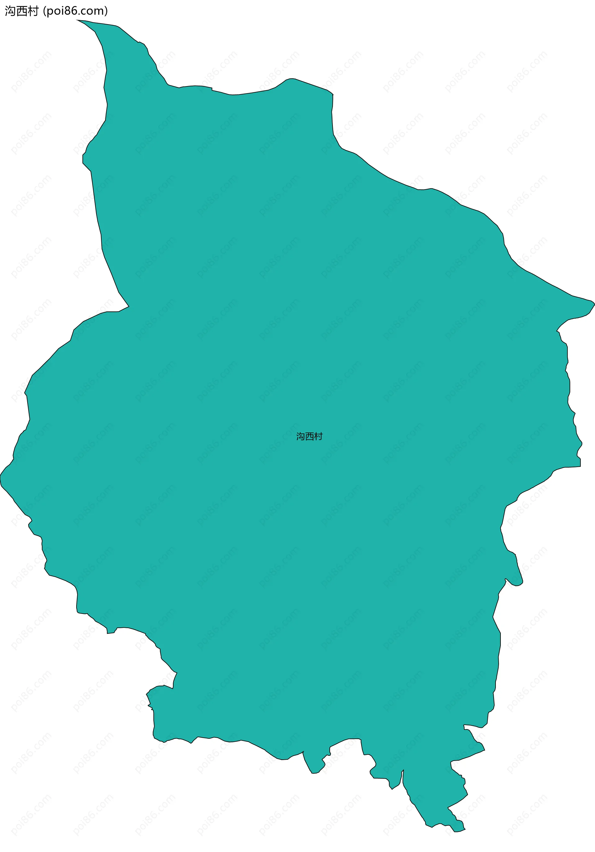 沟西村边界地图