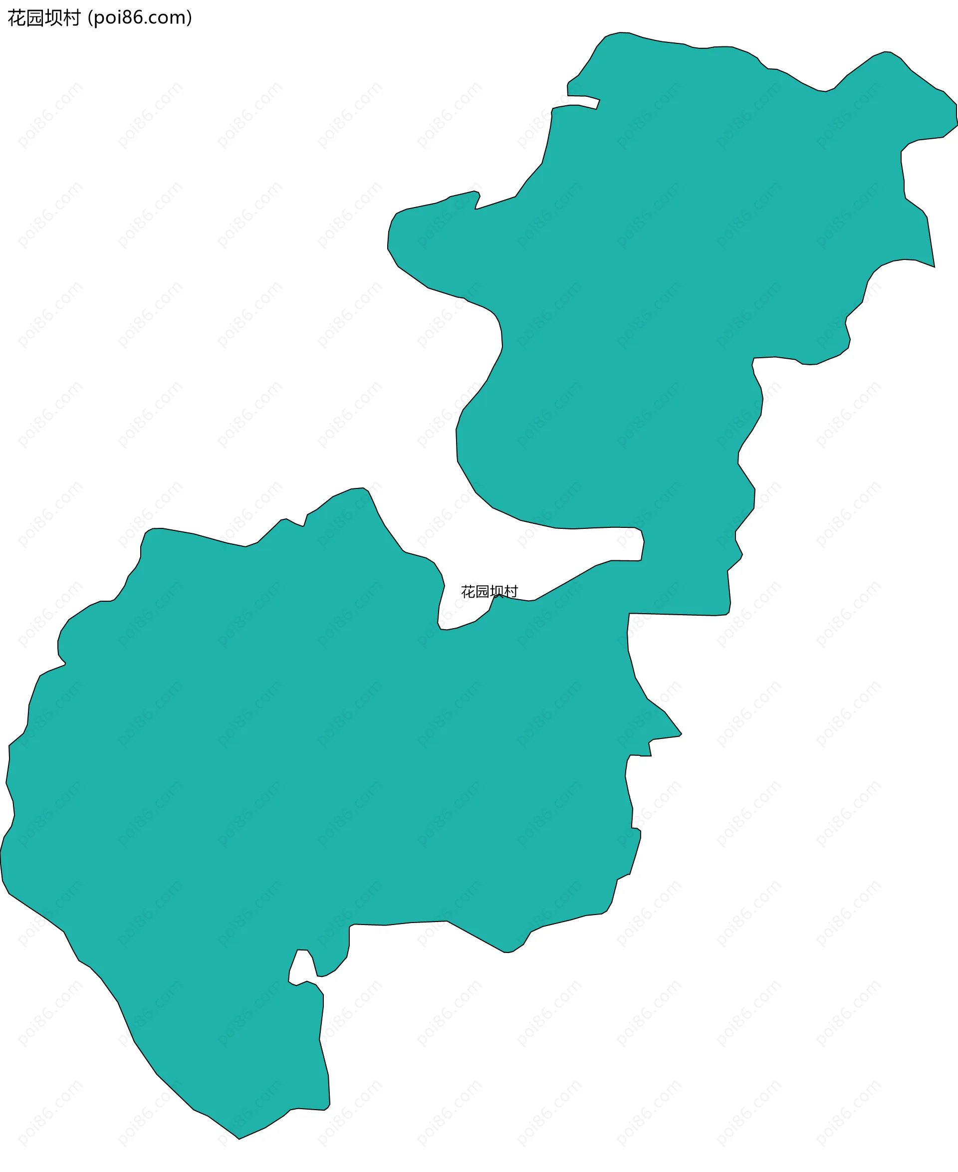 花园坝村边界地图