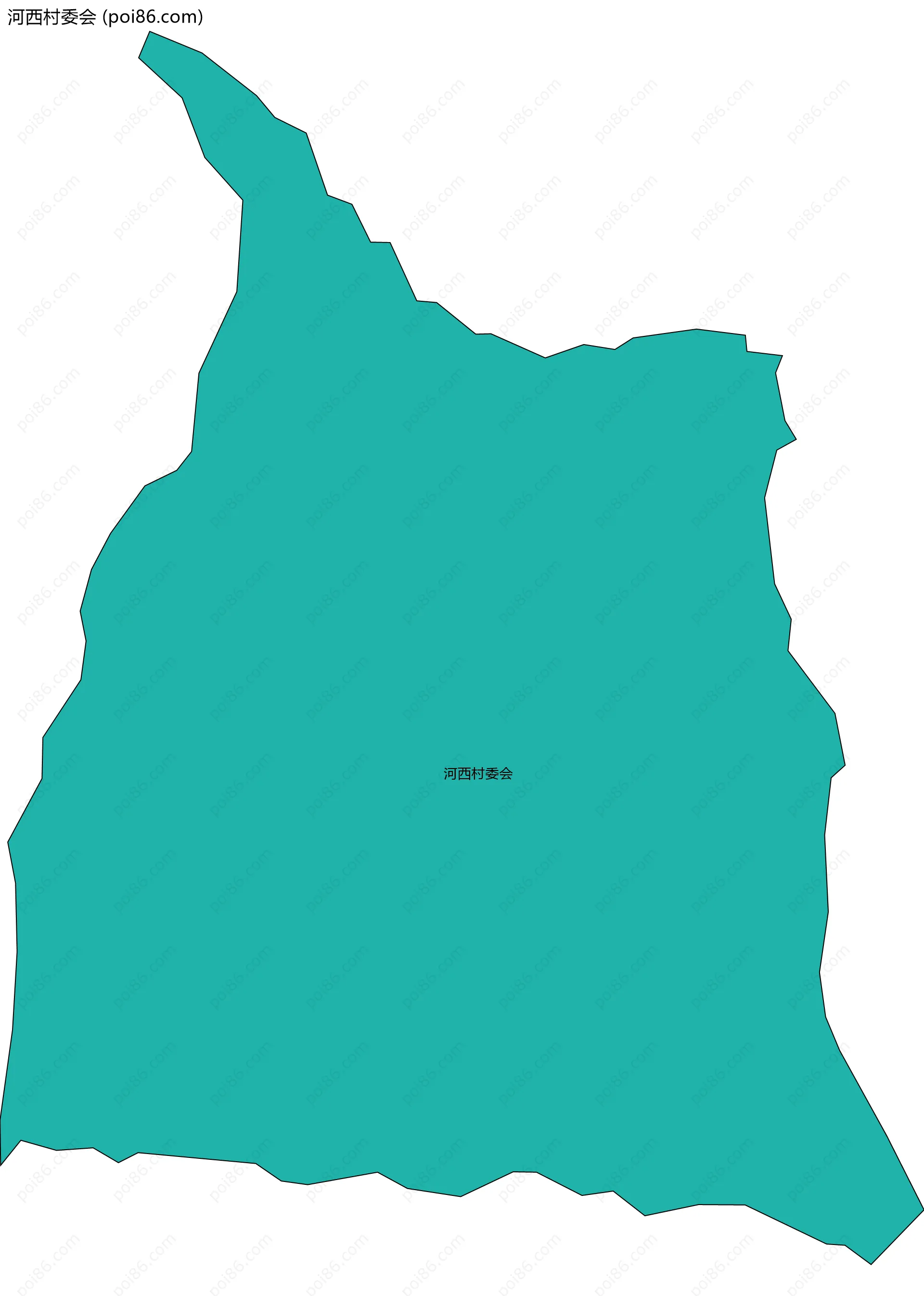 河西村委会边界地图
