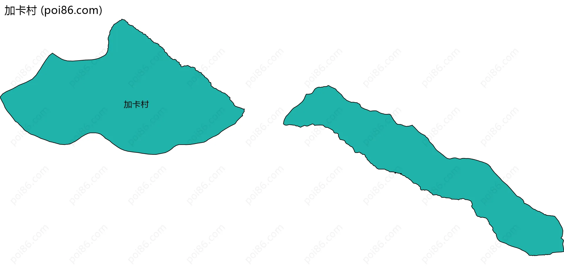 加卡村边界地图