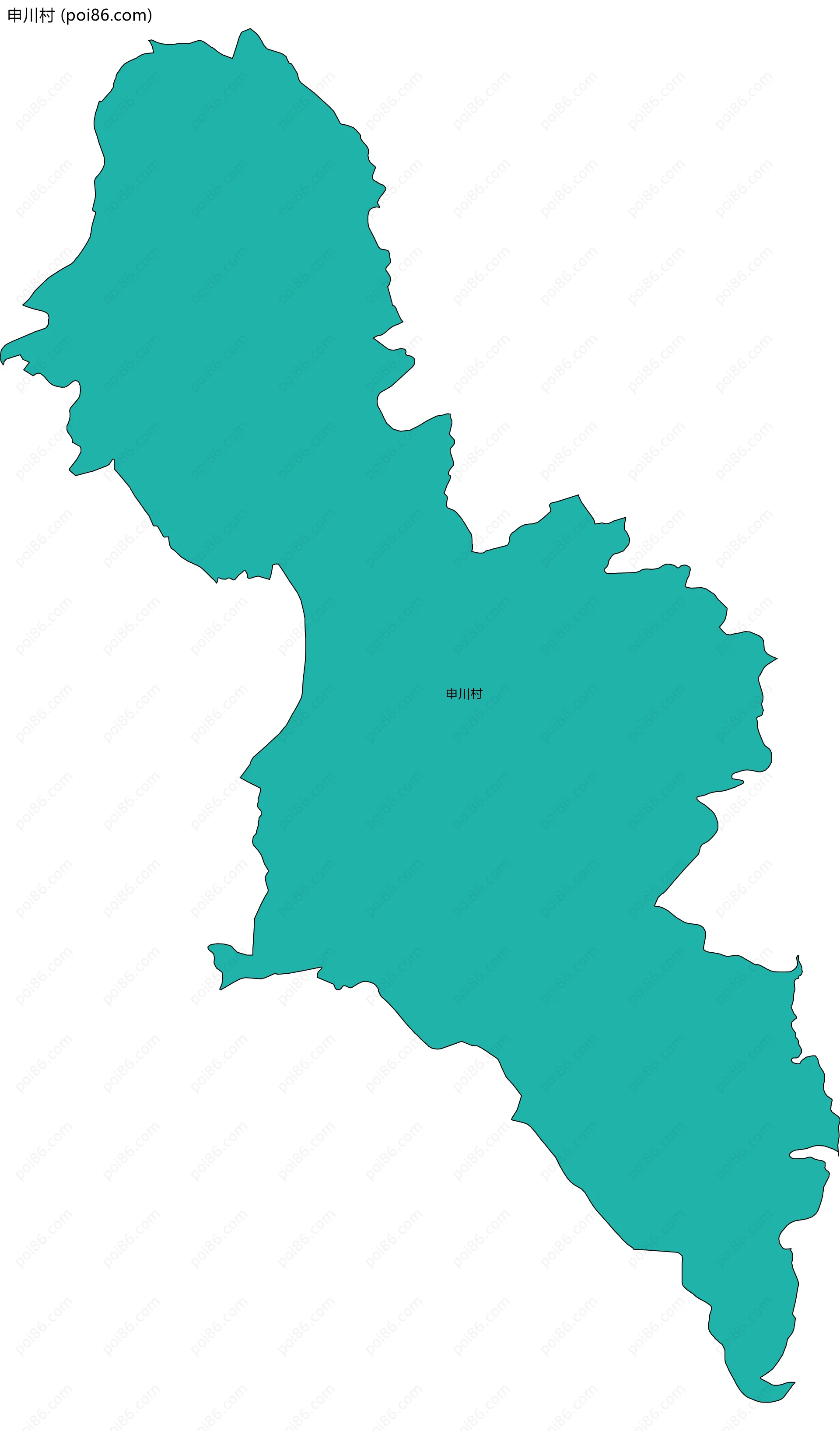 申川村边界地图