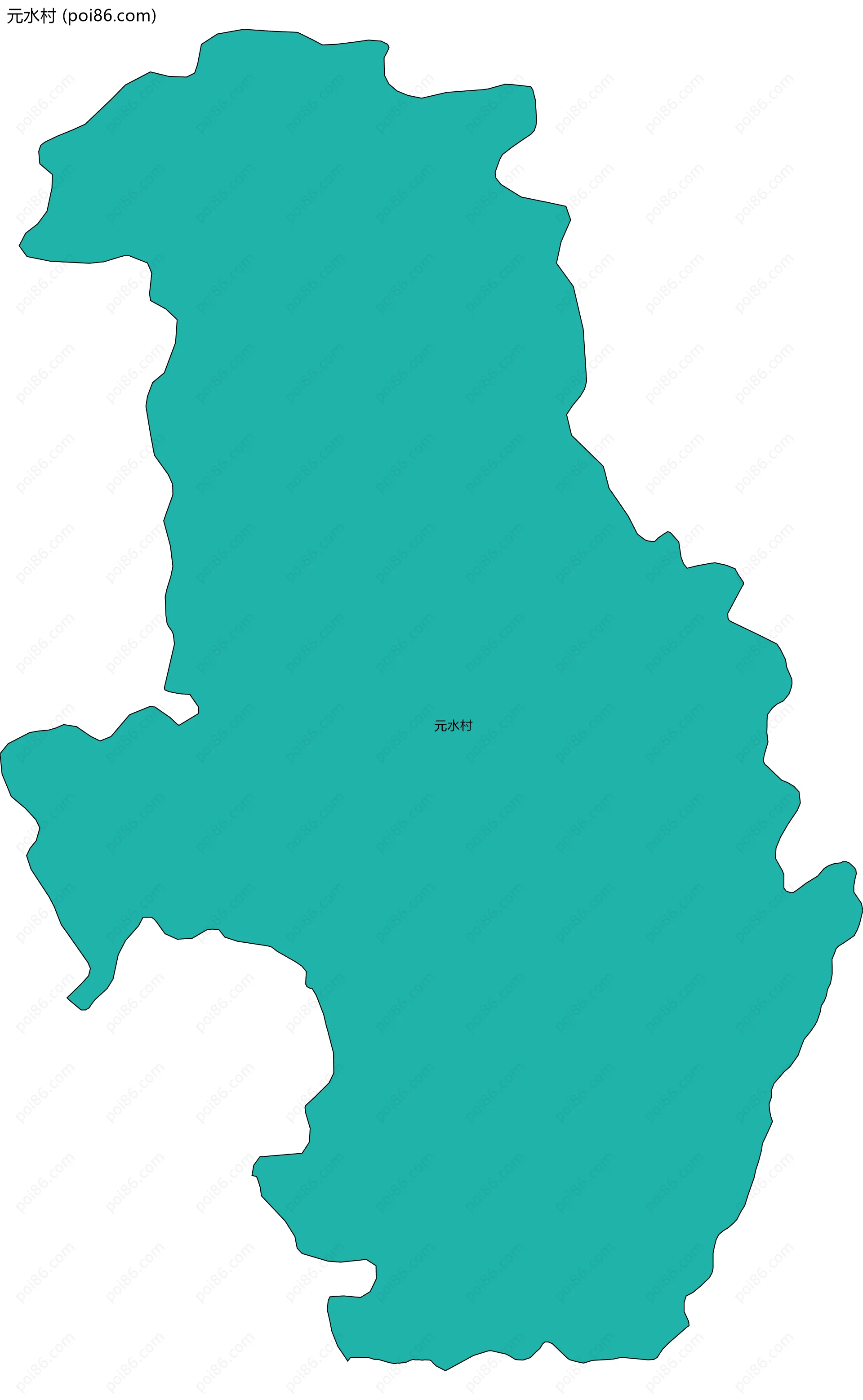 元水村边界地图