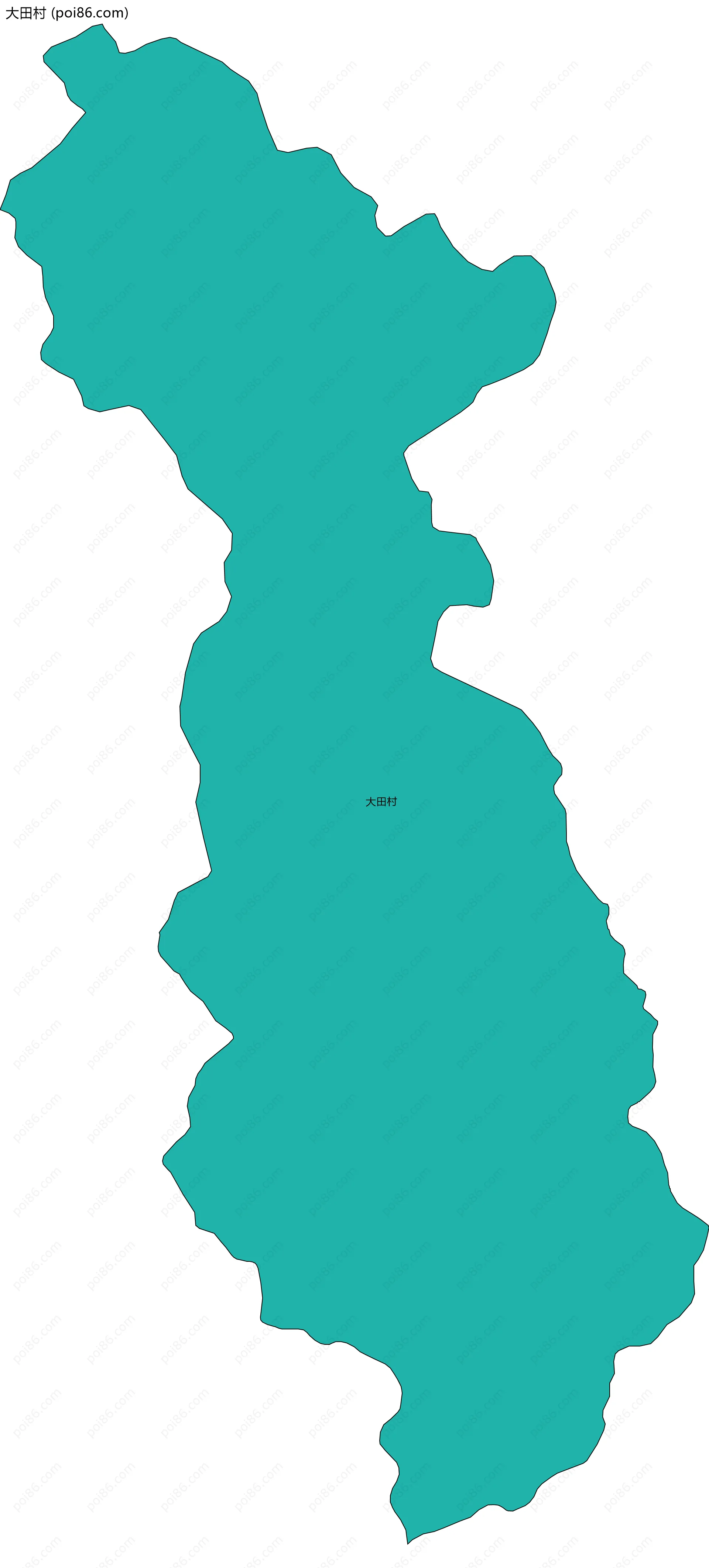 大田村边界地图